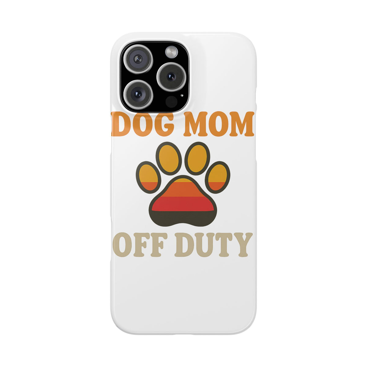 Dog Mom Off Duty Phone Case Retro 70s Vintage Dog Lover Gift Paw Print iPhone Samsung Galaxy Case Funny Pet Owner Gift