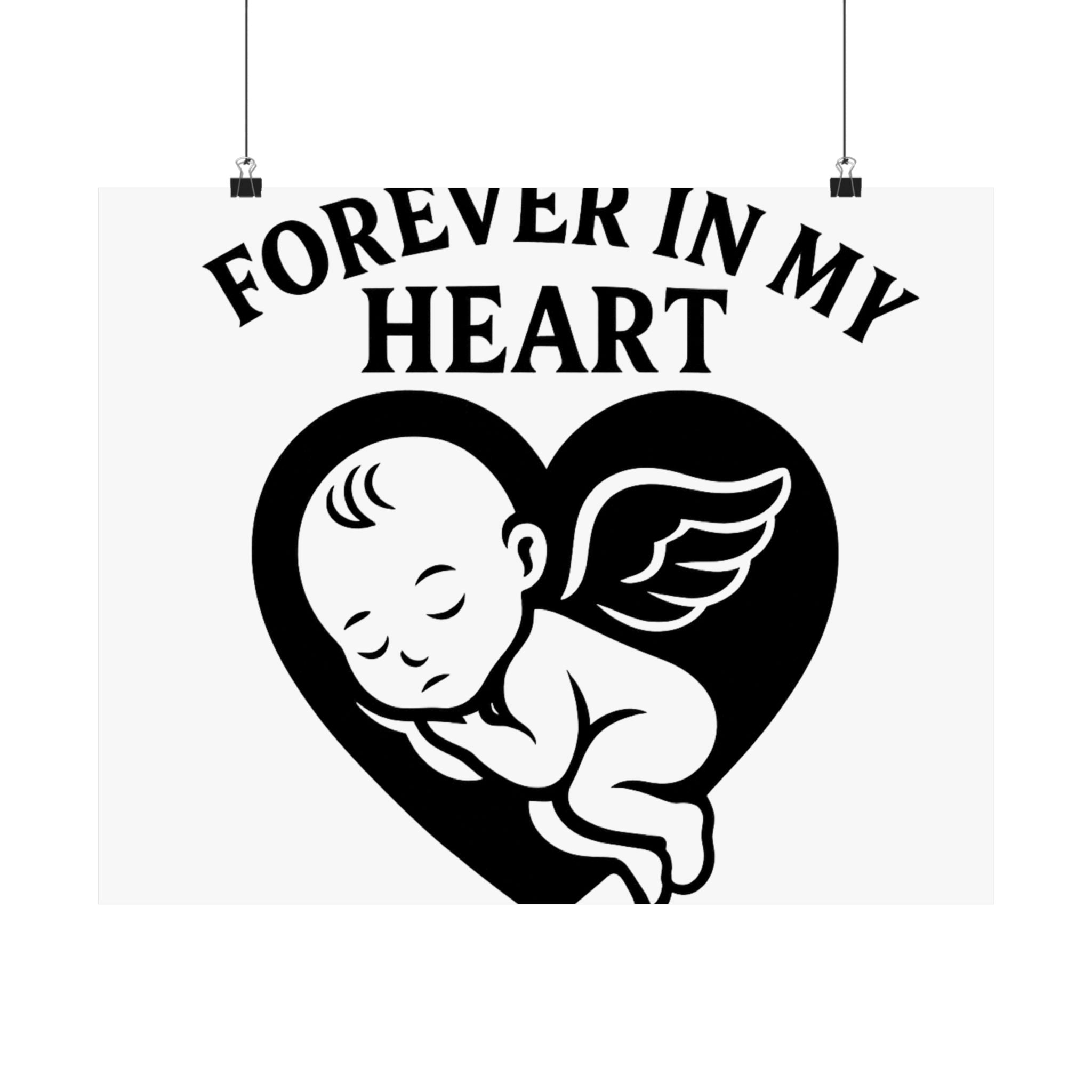 Pregnancy Loss Memorial Poster, Miscarriage Remembrance Gift, Infant Loss Sympathy, Forever in My Heart Print, Angel Baby Keepsake