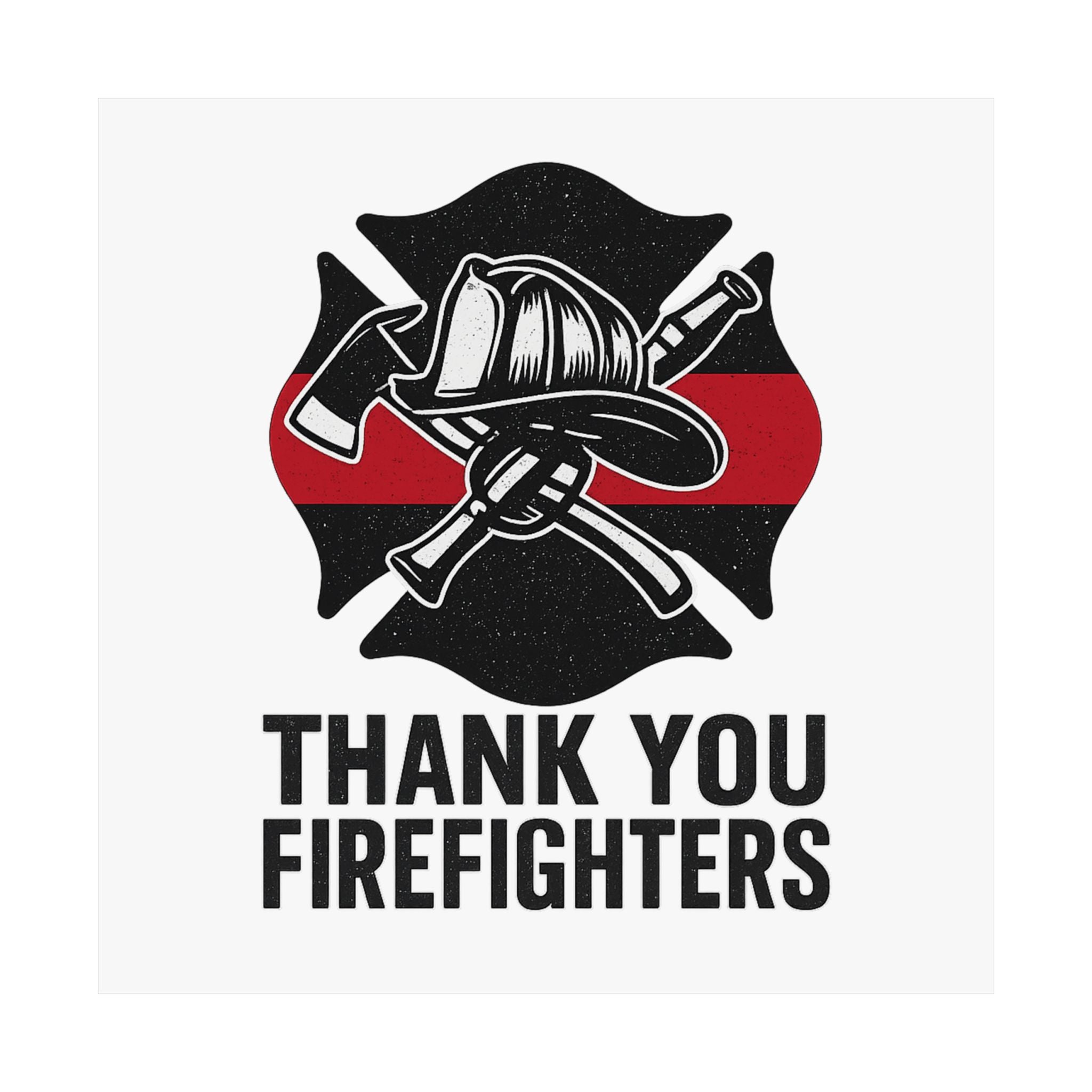 Thank You Firefighters Poster, Firefighter Appreciation Gift, Fire Station Wall Art, Fire Prevention Week Decor, Hero Tribute Print