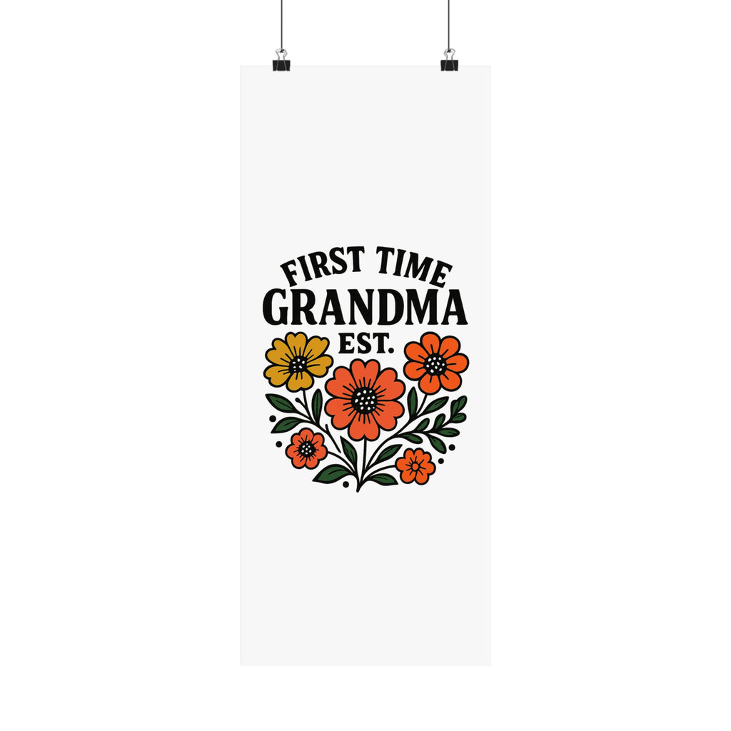 First Time Grandma Est 2025 Print, New Grandmother Gift, Pregnancy Announcement, Grandma to Be Wall Art, Floral Botanical Decor