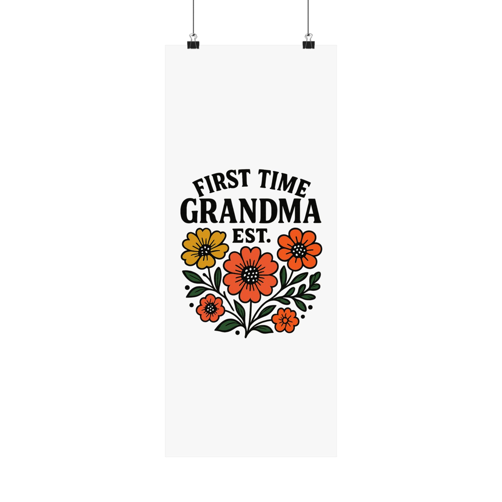 First Time Grandma Est 2025 Print, New Grandmother Gift, Pregnancy Announcement, Grandma to Be Wall Art, Floral Botanical Decor
