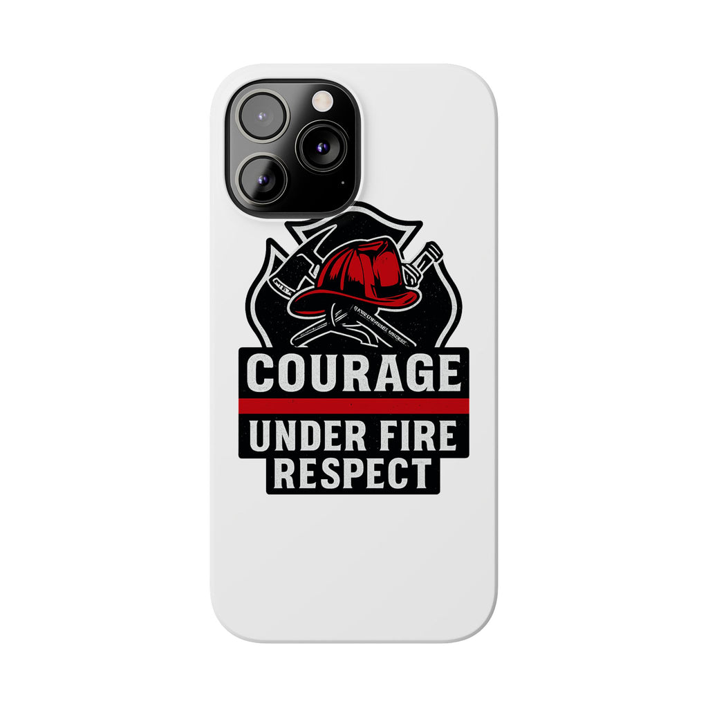 Firefighter Phone Case Courage Under Fire Respect First Responder Gift Thin Red Line Maltese Cross Fire Helmet Hero Support