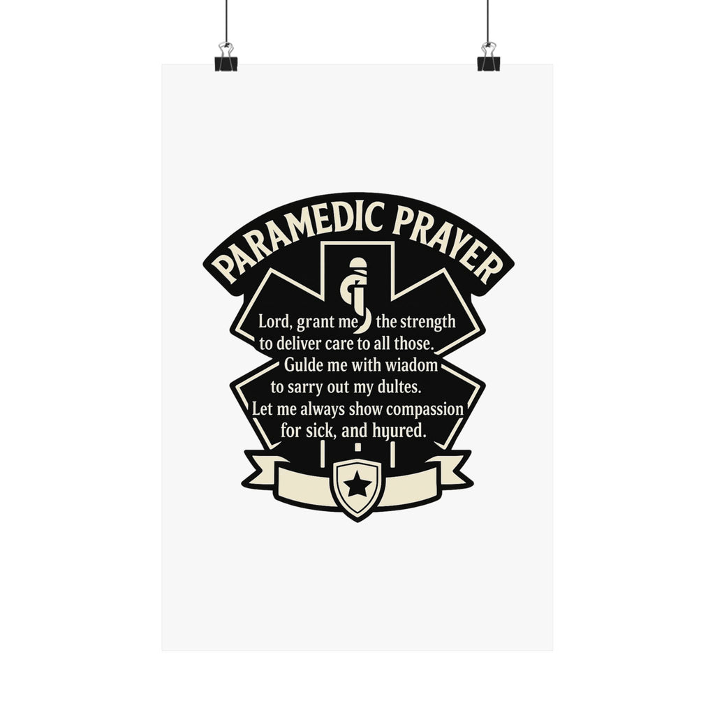 Paramedic Prayer Poster, EMS Gift, Star of Life Wall Art, Paramedic Graduation Gift, EMT Decor, First Responder Print, Thin White Line