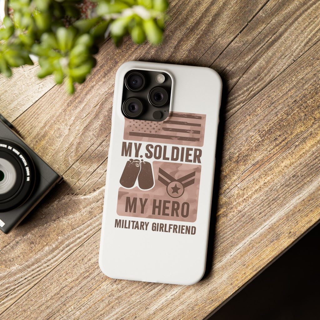 Military Girlfriend Phone Case Rose Gold Camouflage My Soldier My Hero Gift for Army Navy Air Force Girlfriend