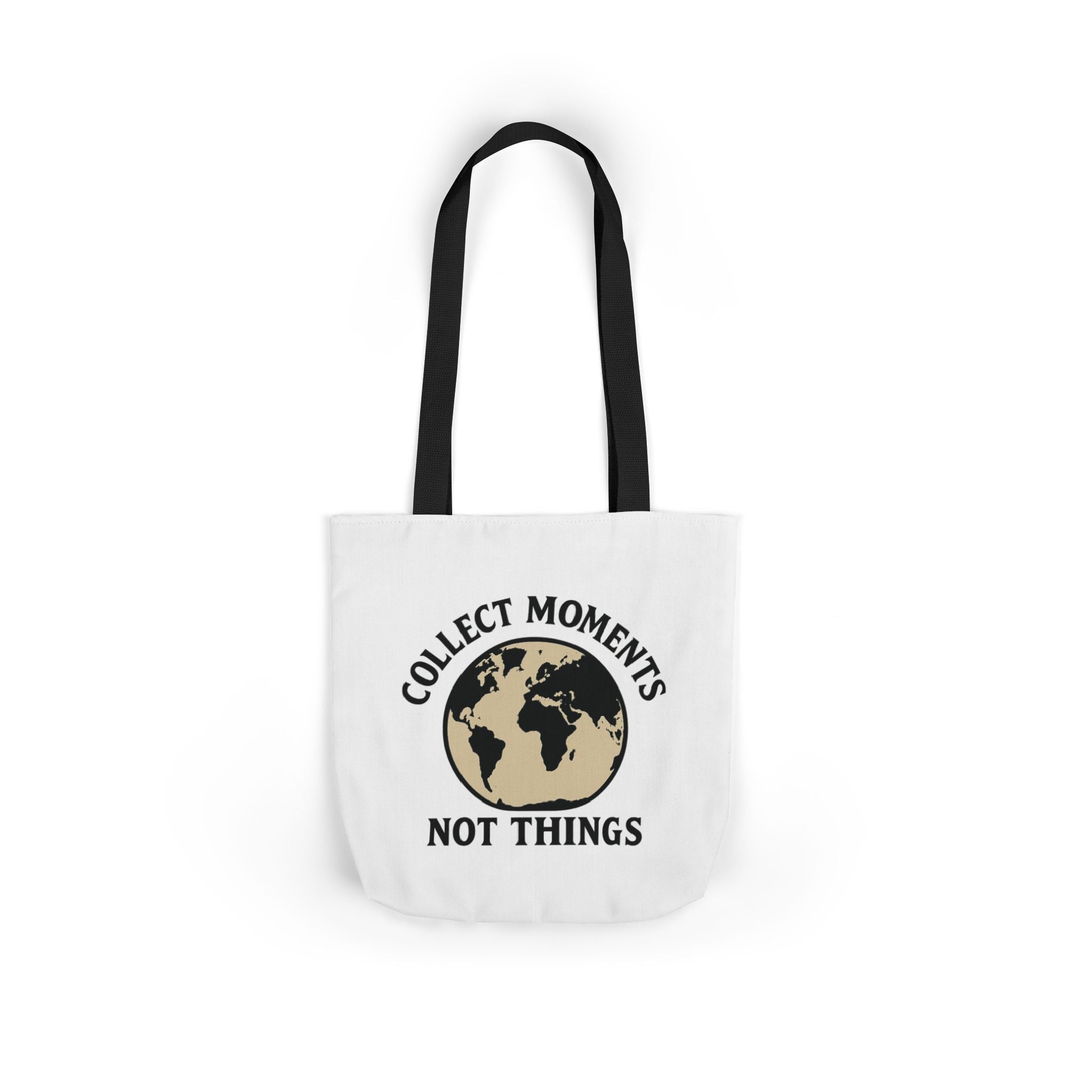 Travel Tote Bag Wanderlust Gift, Collect Moments Not Things Canvas Tote, World Map Tote Bag for Women, Traveler Gift Adventure Lover