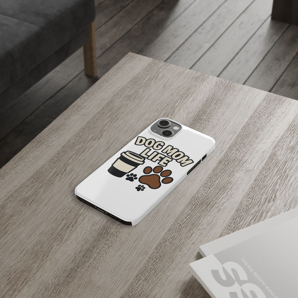 Dog Mom Life Phone Case, Coffee & Paws Illustrated Design, Gift for Dog Lover, Pet Parent Phone Case, Dog Owner Gift