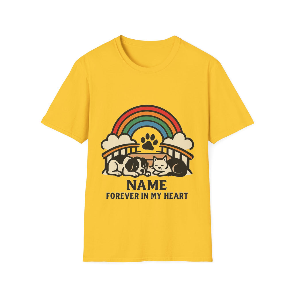 Rainbow Bridge Pet Memorial Shirt, Personalized Dog Cat Loss Gift, Custom Pet Remembrance Tee, Pet Memorial Sympathy Gift