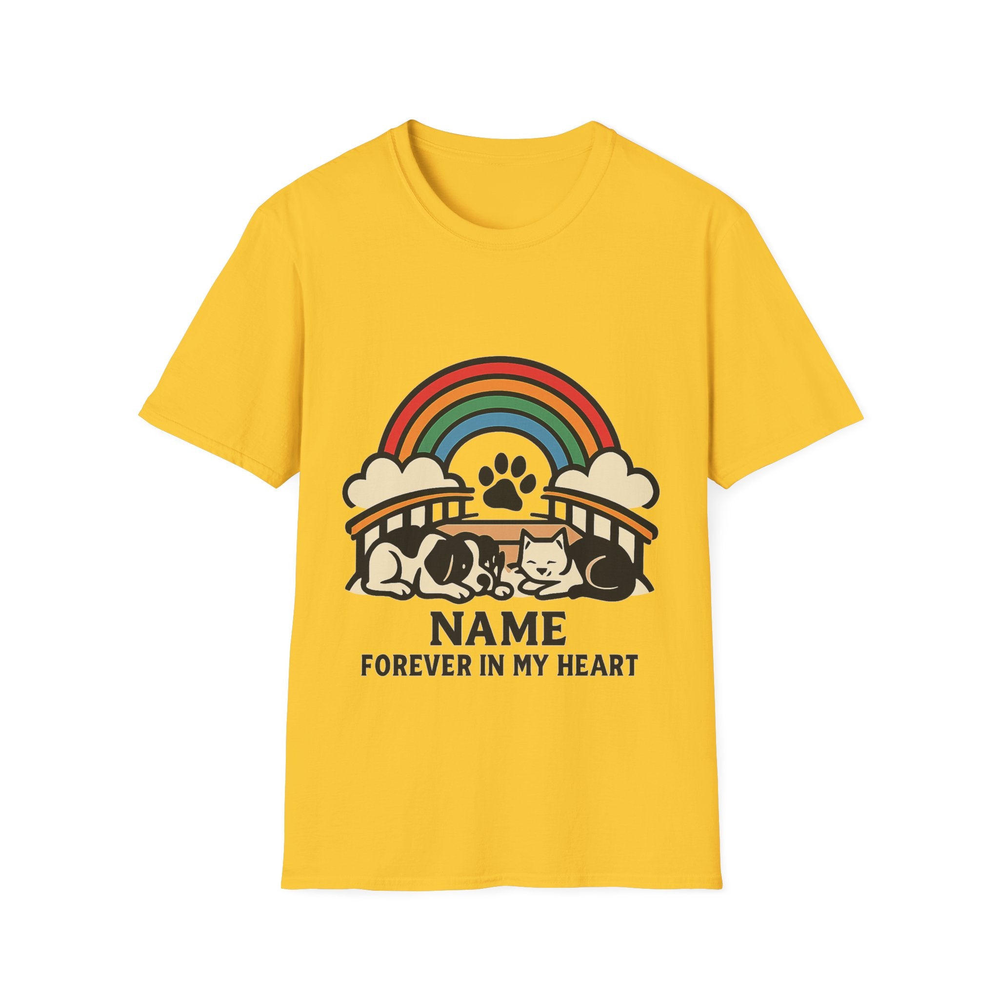 Rainbow Bridge Pet Memorial Shirt, Personalized Dog Cat Loss Gift, Custom Pet Remembrance Tee, Pet Memorial Sympathy Gift