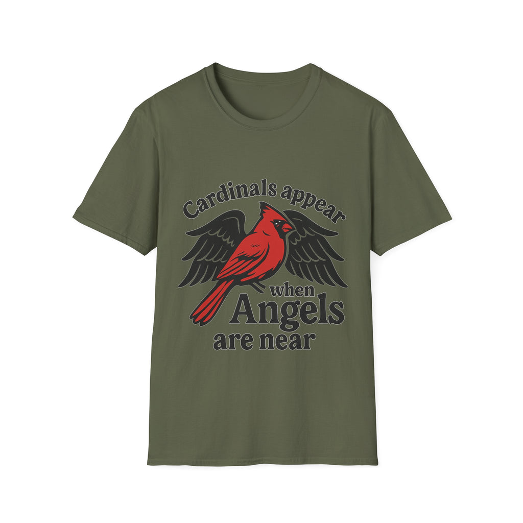 Cardinals Appear When Angels Are Near Shirt Memorial Tshirt Loss of Loved One Remembrance Gift Sympathy Bereavement Grief Comfort