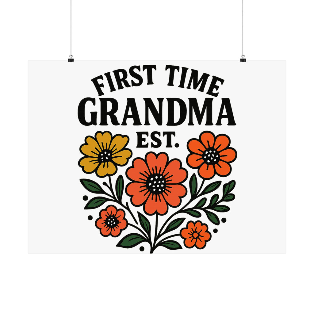 First Time Grandma Est 2025 Print, New Grandmother Gift, Pregnancy Announcement, Grandma to Be Wall Art, Floral Botanical Decor