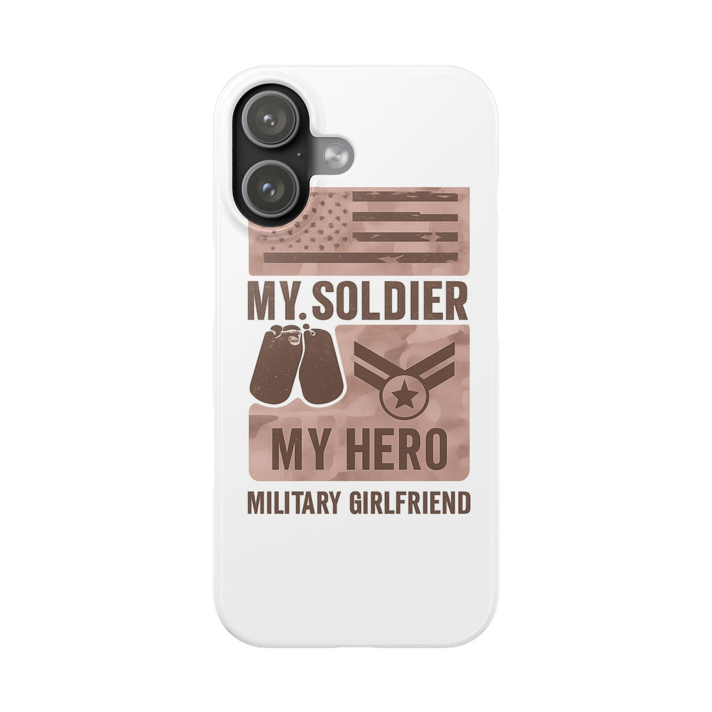 Military Girlfriend Phone Case Rose Gold Camouflage My Soldier My Hero Gift for Army Navy Air Force Girlfriend