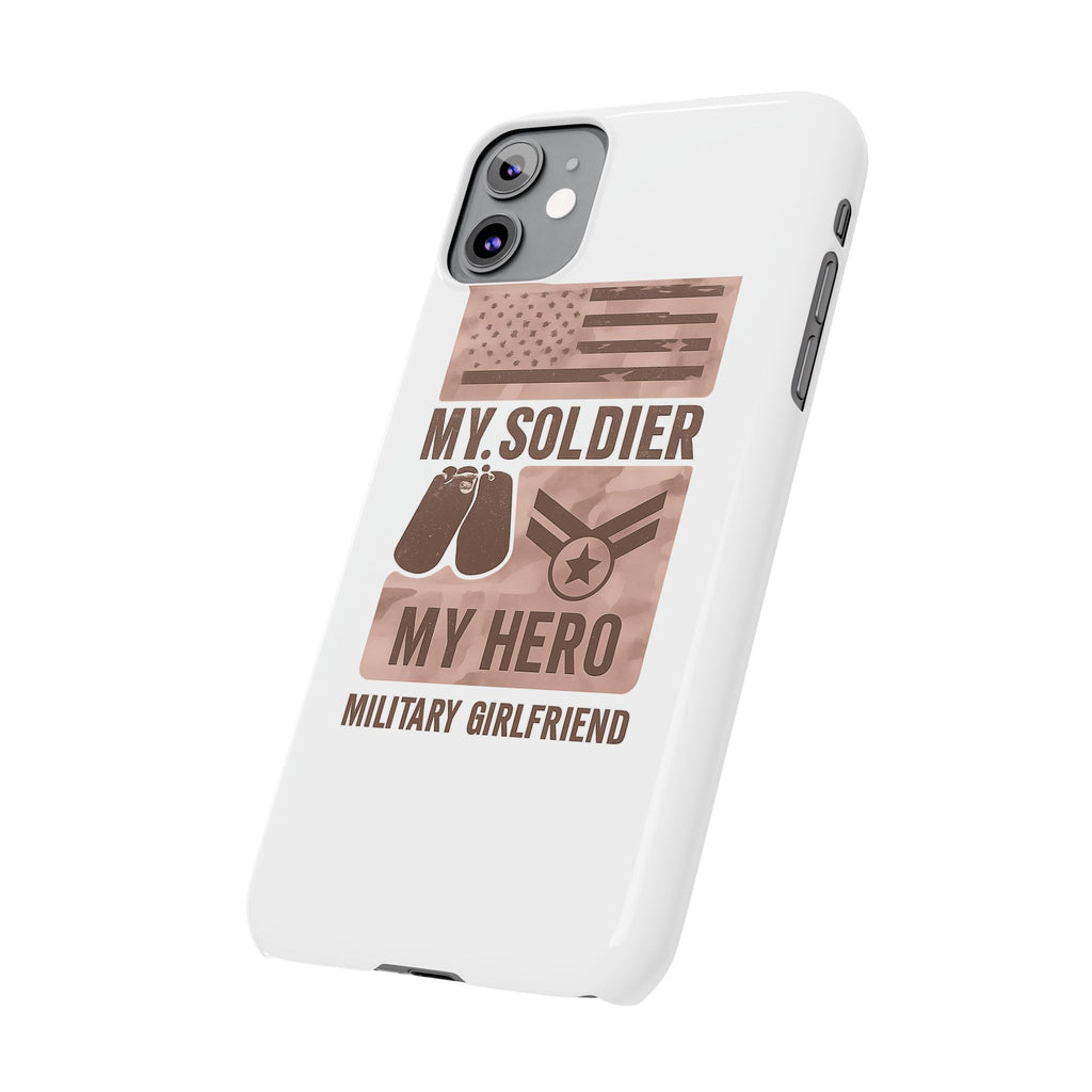 Military Girlfriend Phone Case Rose Gold Camouflage My Soldier My Hero Gift for Army Navy Air Force Girlfriend
