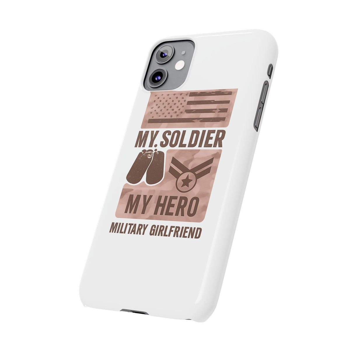 Military Girlfriend Phone Case Rose Gold Camouflage My Soldier My Hero Gift for Army Navy Air Force Girlfriend