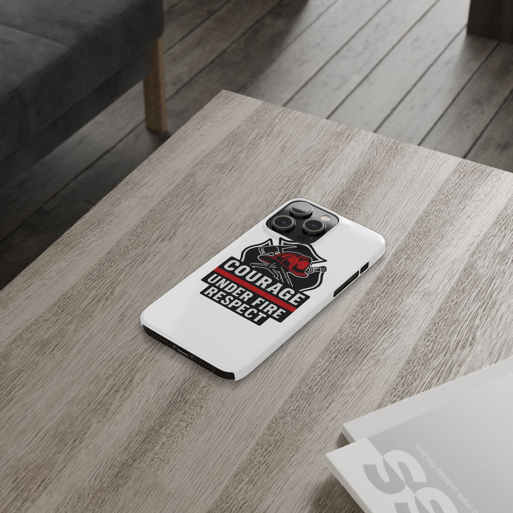 Firefighter Phone Case Courage Under Fire Respect First Responder Gift Thin Red Line Maltese Cross Fire Helmet Hero Support