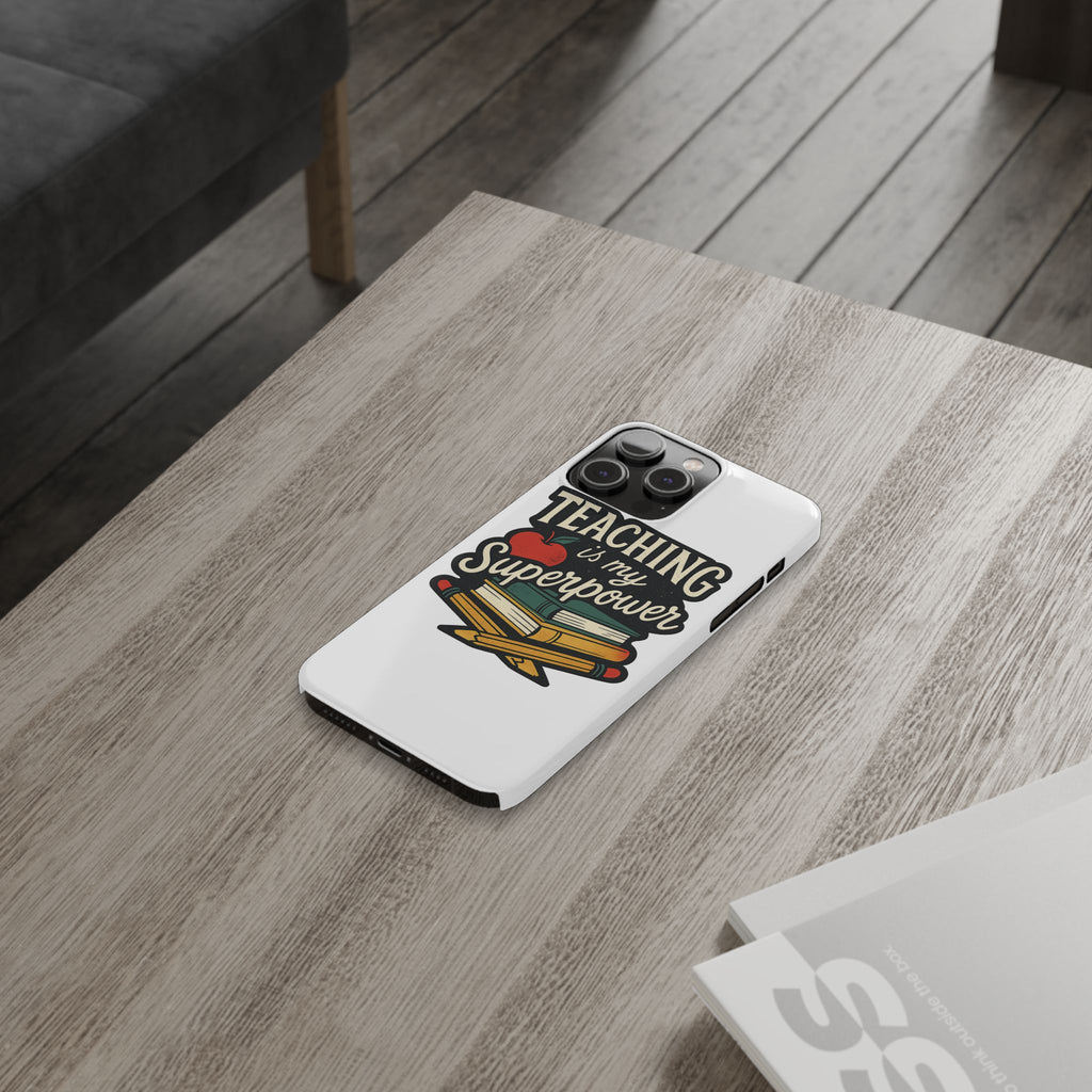 Teaching is My Superpower Phone Case Teacher Gift Appreciation Educator Hero Apple Books Chalk Classroom Decor