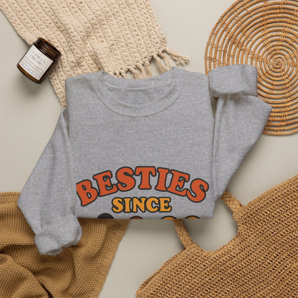 Besties Since Retro Years Sweatshirt 90s Nostalgia Best Friend Gift Friendship Anniversary Vintage Aesthetic Crewneck