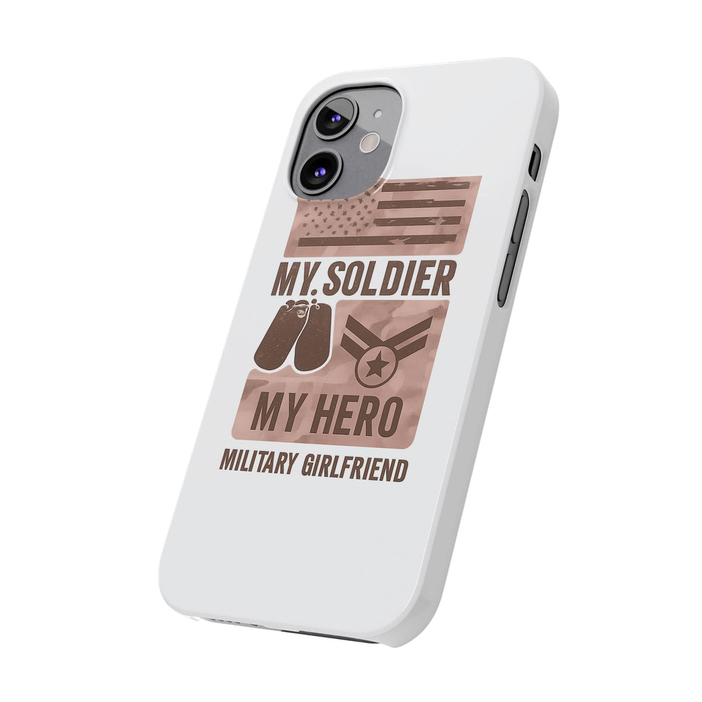 Military Girlfriend Phone Case Rose Gold Camouflage My Soldier My Hero Gift for Army Navy Air Force Girlfriend