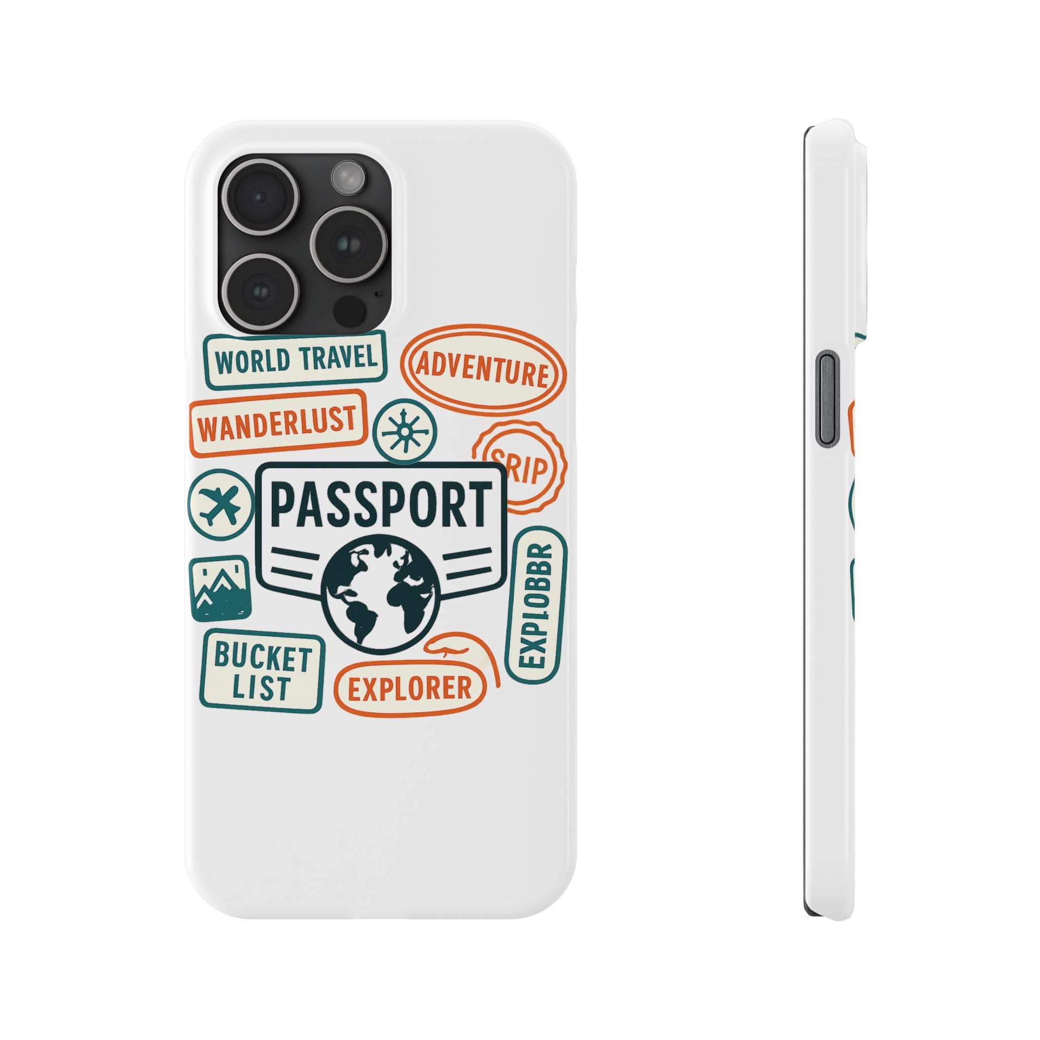 Passport Stamp Phone Case World Travel Gift Wanderlust Adventure Traveler Bucket List Globetrotter Trip Souvenir Explorer Map