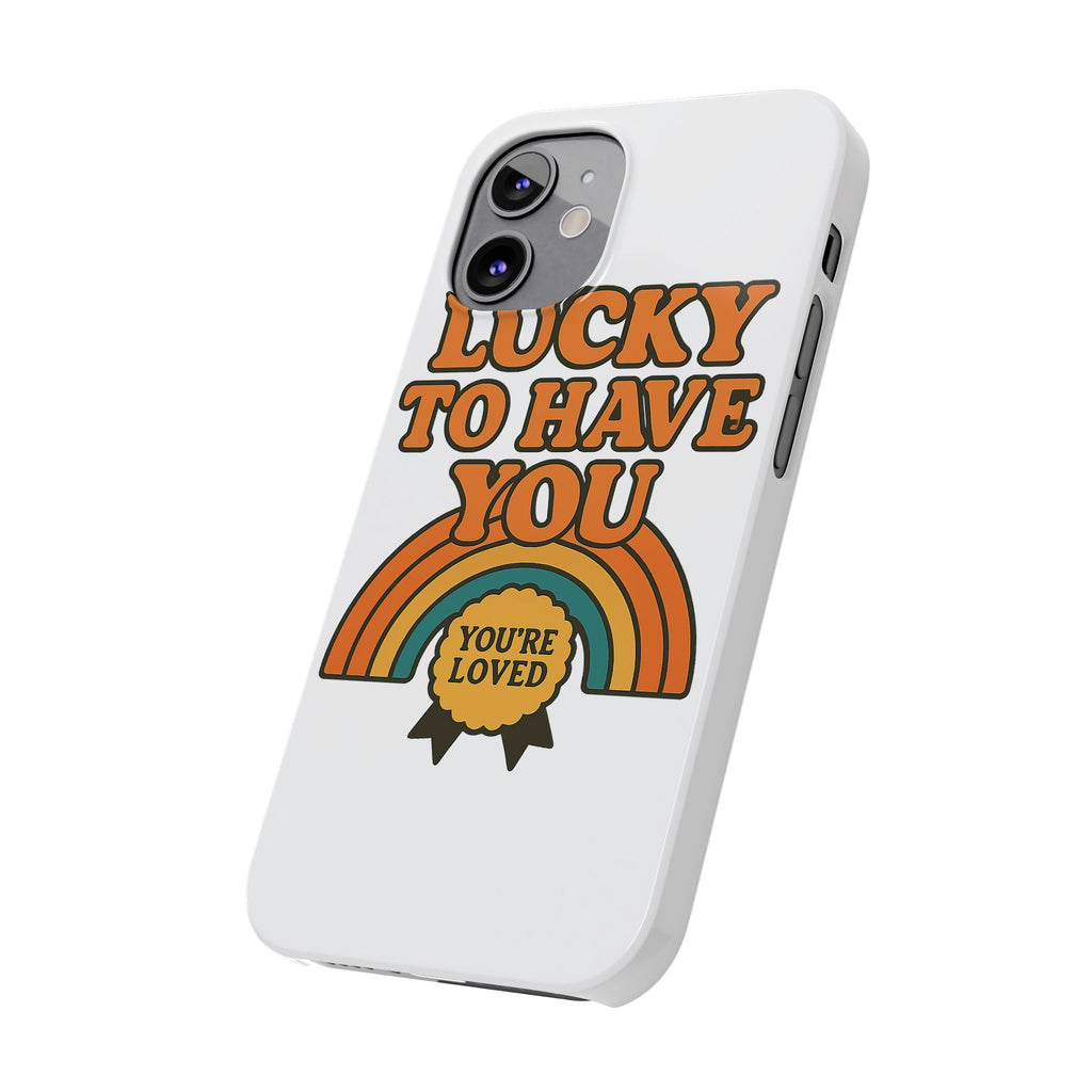 Lucky To Have You Phone Case Friendship Gift Best Friend Galentines Day Retro 70s Rainbow Vintage Appreciation Bestie Squad