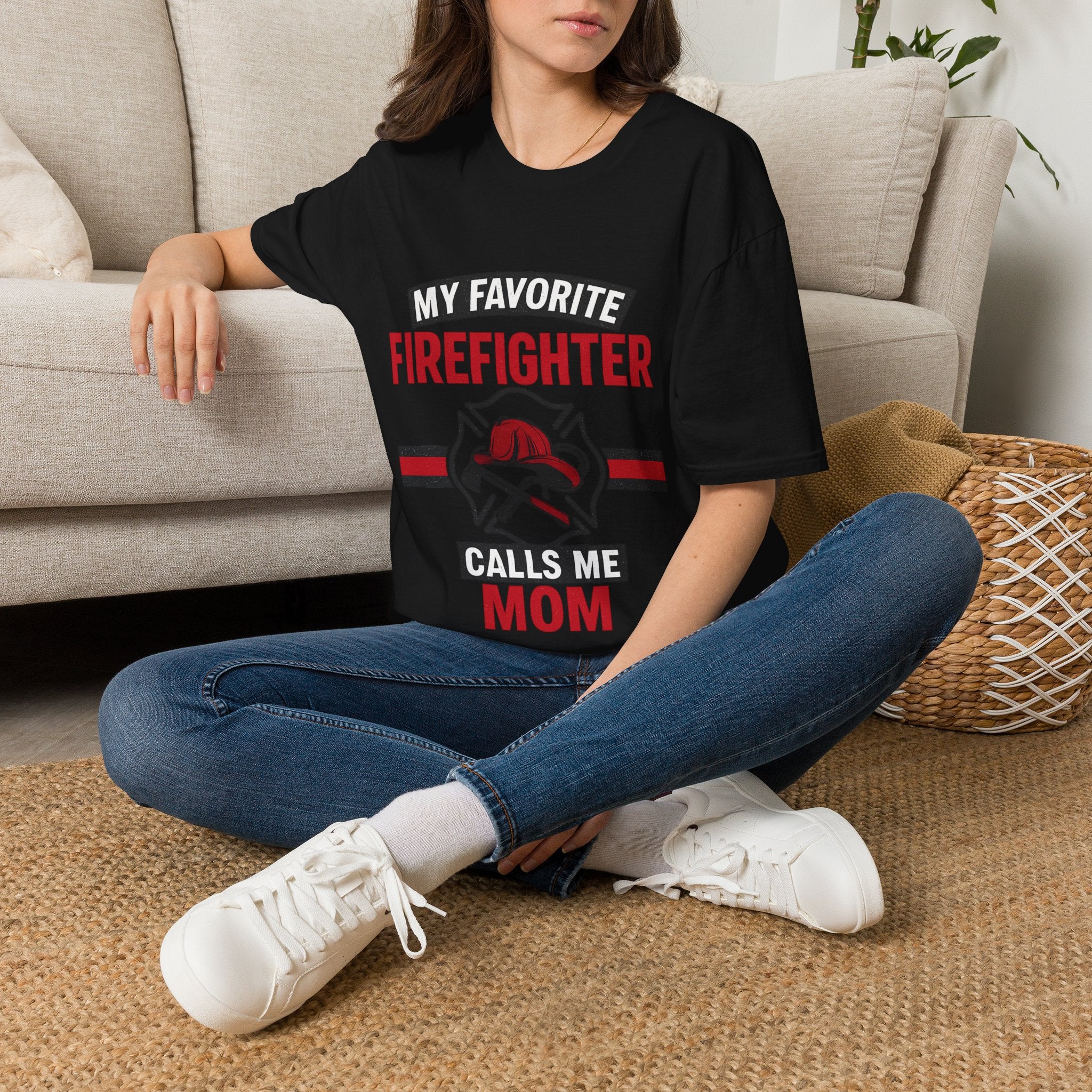 My Favorite Firefighter Calls Me Mom Shirt, Firefighter Mom Gift, Mother's Day Shirt, Proud Fire Mom Tee, Fireman Mom T-Shirt