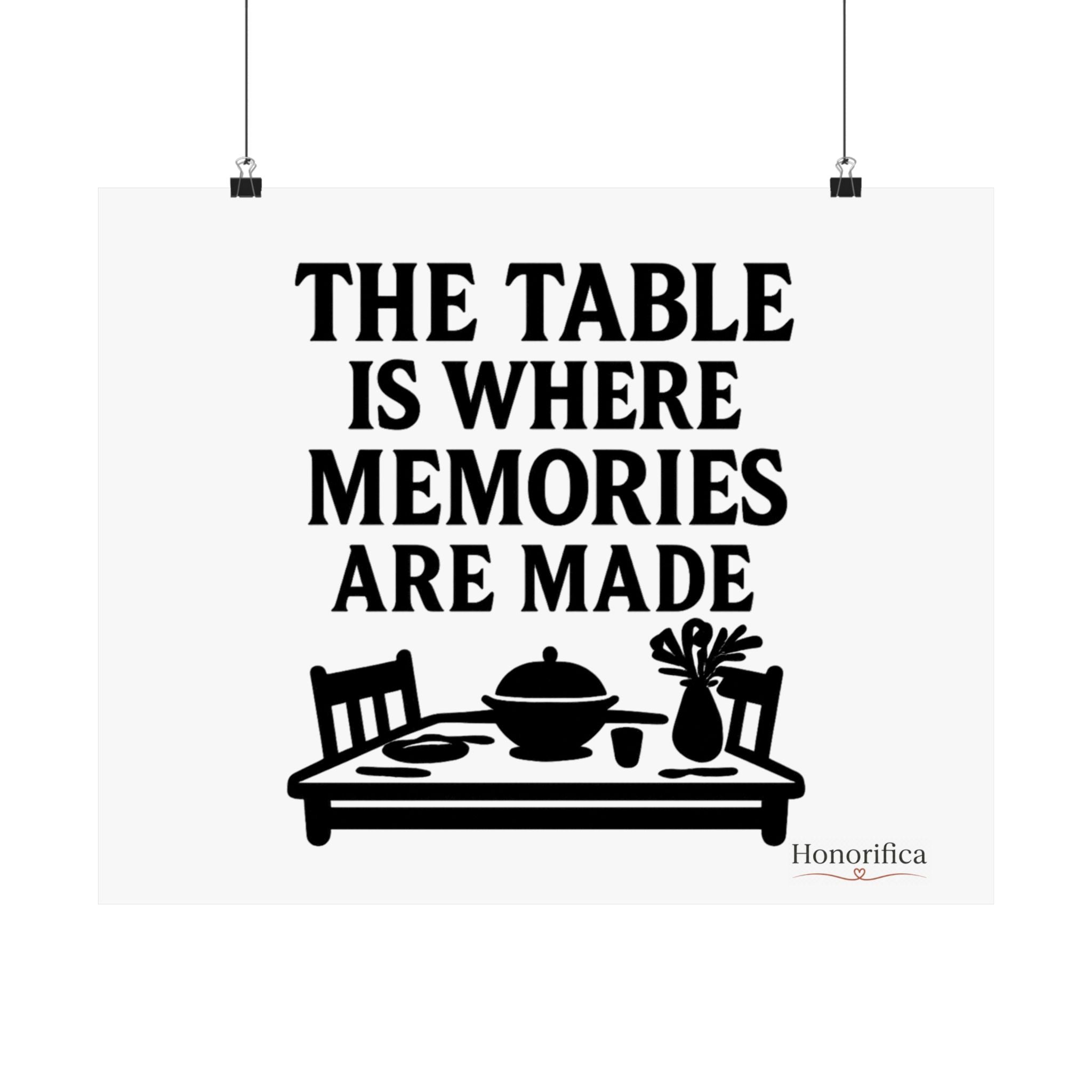 The Table Is Where Memories Are Made Kitchen Poster, Dining Room Wall Art, Family Meal Print, Mother's Day Gift for Mom