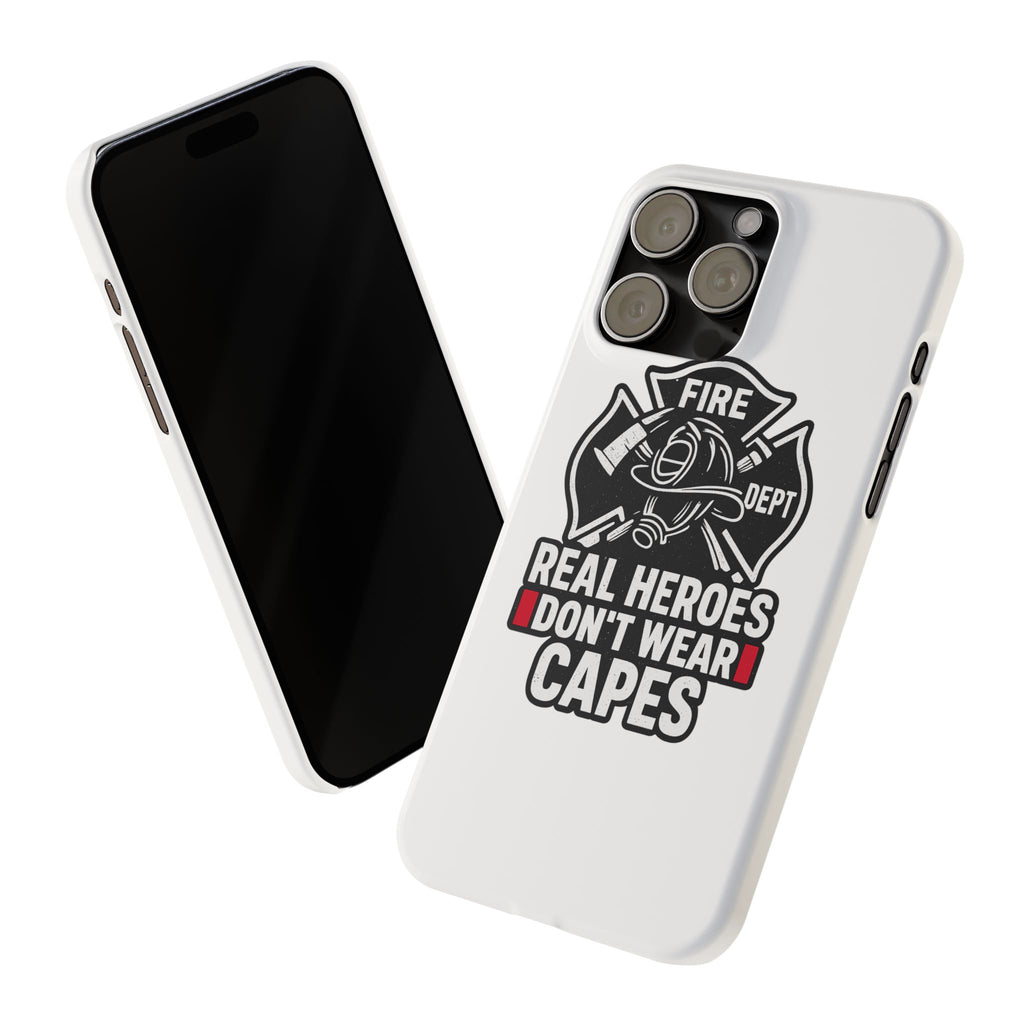 Firefighter Phone Case Real Heroes Don't Wear Capes Thin Red Line Gift for Firefighter Wife Husband Family Fire Dept Appreciation
