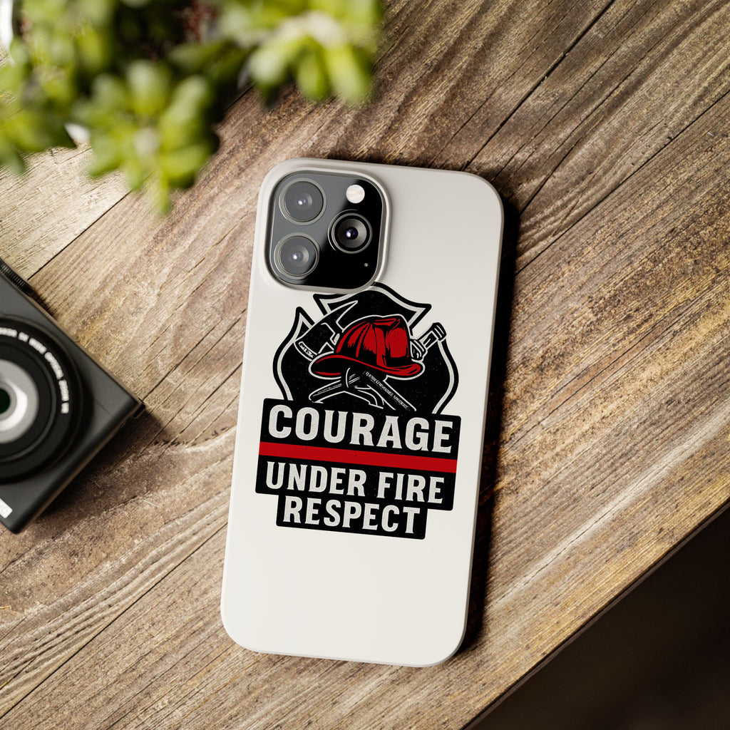 Firefighter Phone Case Courage Under Fire Respect First Responder Gift Thin Red Line Maltese Cross Fire Helmet Hero Support