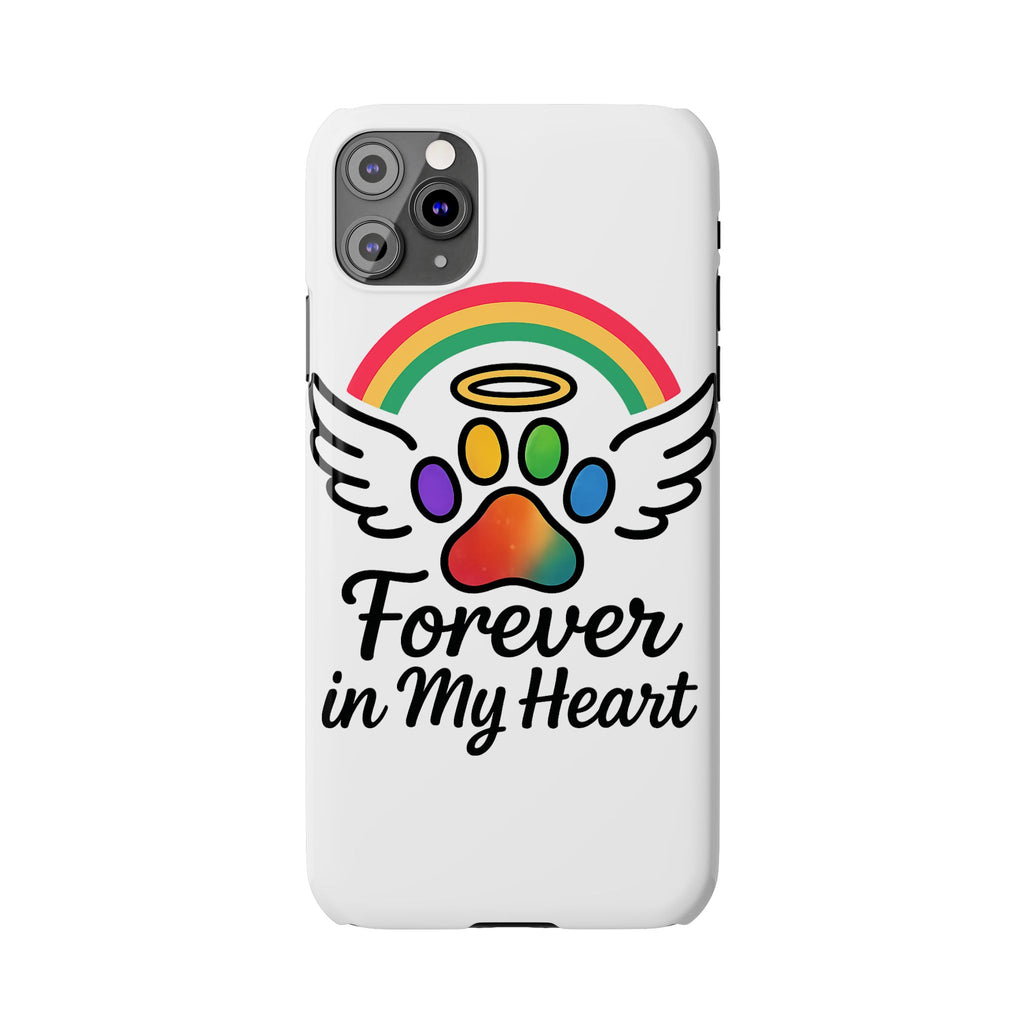Rainbow Bridge Pet Memorial Phone Case Forever in My Heart Dog Cat Loss Sympathy Gift Remembrance Watercolor Paw Print Angel Pet