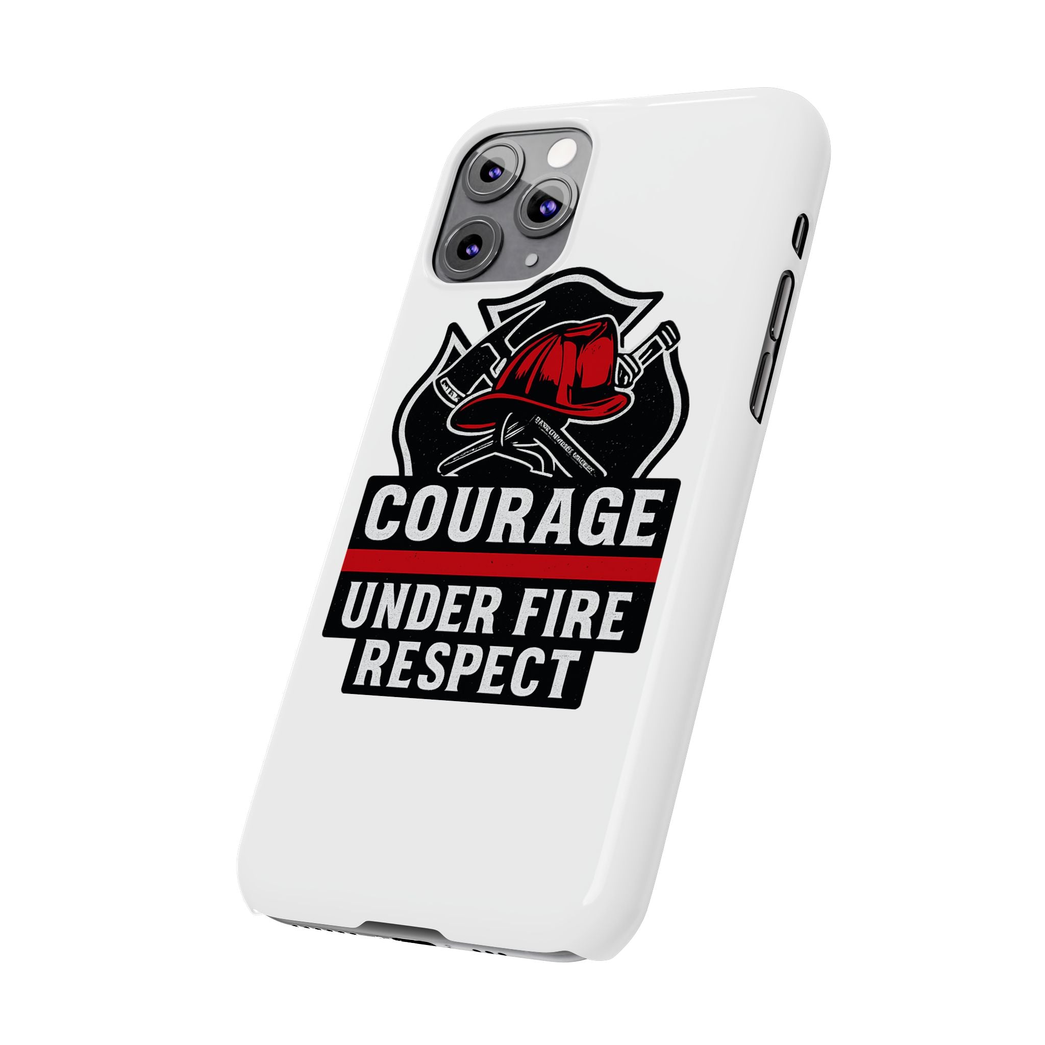 Firefighter Phone Case Courage Under Fire Respect First Responder Gift Thin Red Line Maltese Cross Fire Helmet Hero Support