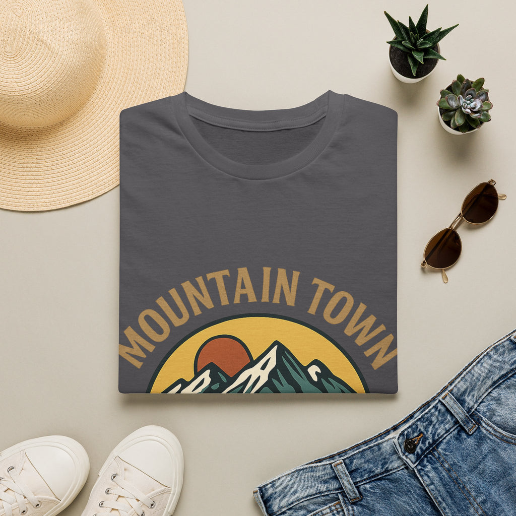 Mountain Town Soul Vintage Hiking Tee Raised on Mountain Air Shirt Wilderness Outdoor Adventure Gift Alpine Heritage Retro Tshirt