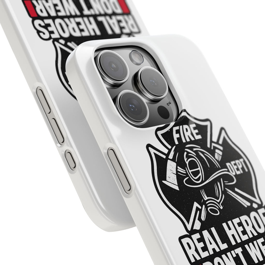 Firefighter Phone Case Real Heroes Don't Wear Capes Thin Red Line Gift for Firefighter Wife Husband Family Fire Dept Appreciation
