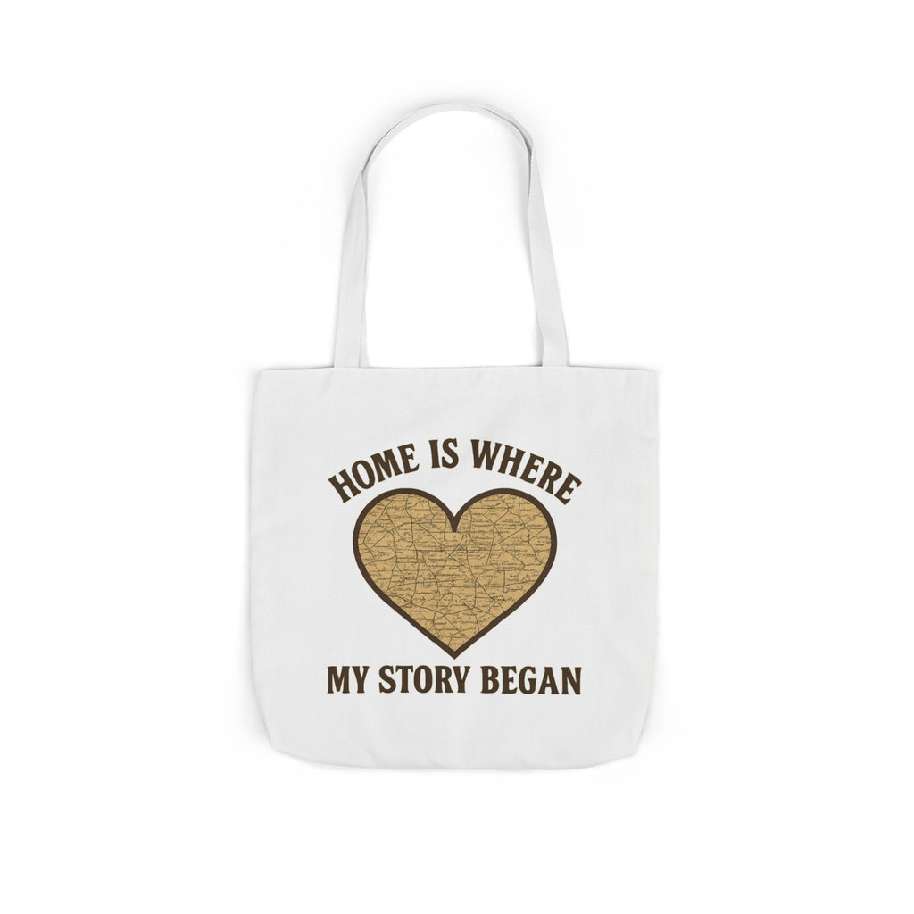 Home Is Where My Story Began Tote Bag Vintage Map Hometown Gift Moving Away Graduation Nostalgia Roots Pride Canvas Bag
