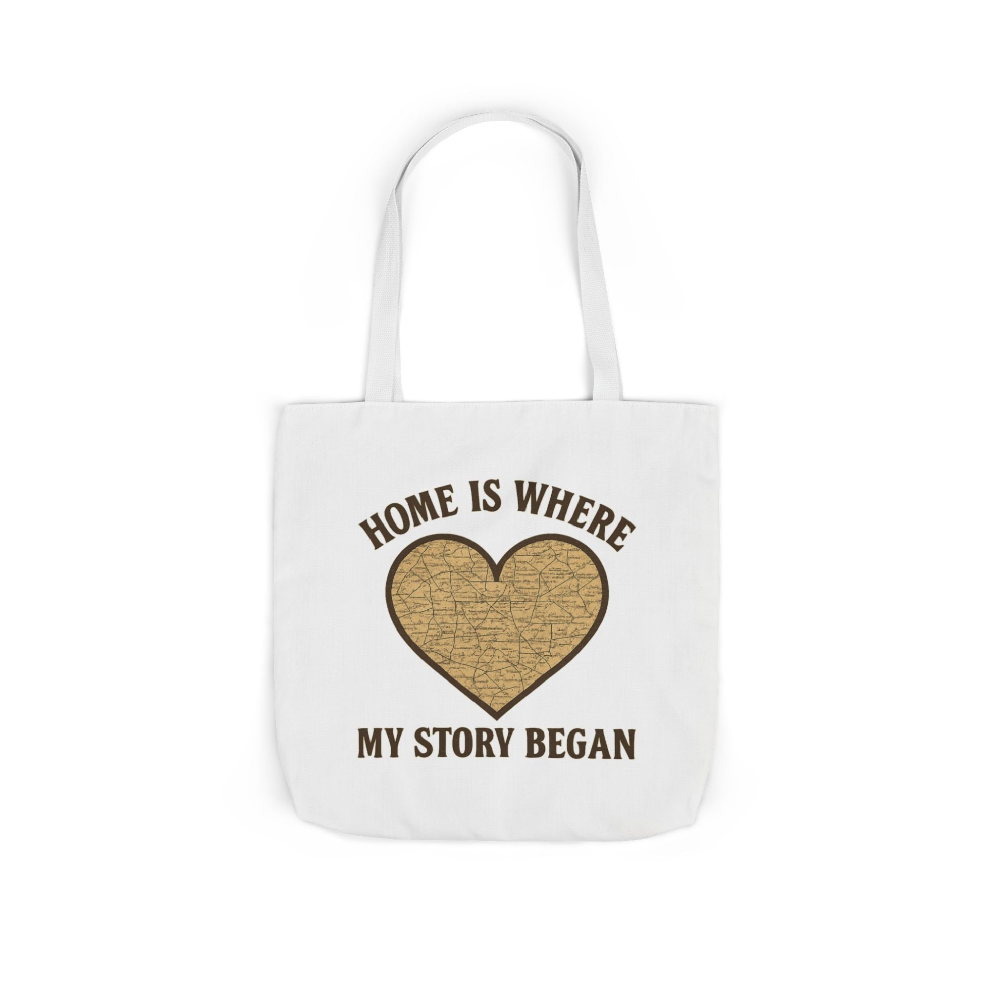 Home Is Where My Story Began Tote Bag Vintage Map Hometown Gift Moving Away Graduation Nostalgia Roots Pride Canvas Bag