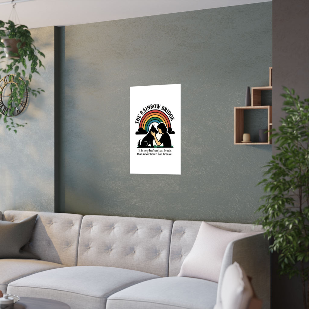 Rainbow Bridge Pet Memorial Print, Pet Loss Sympathy Gift, Dog Cat Memorial Wall Art, Pet Remembrance Poem, Grieving Pet Owner Gift