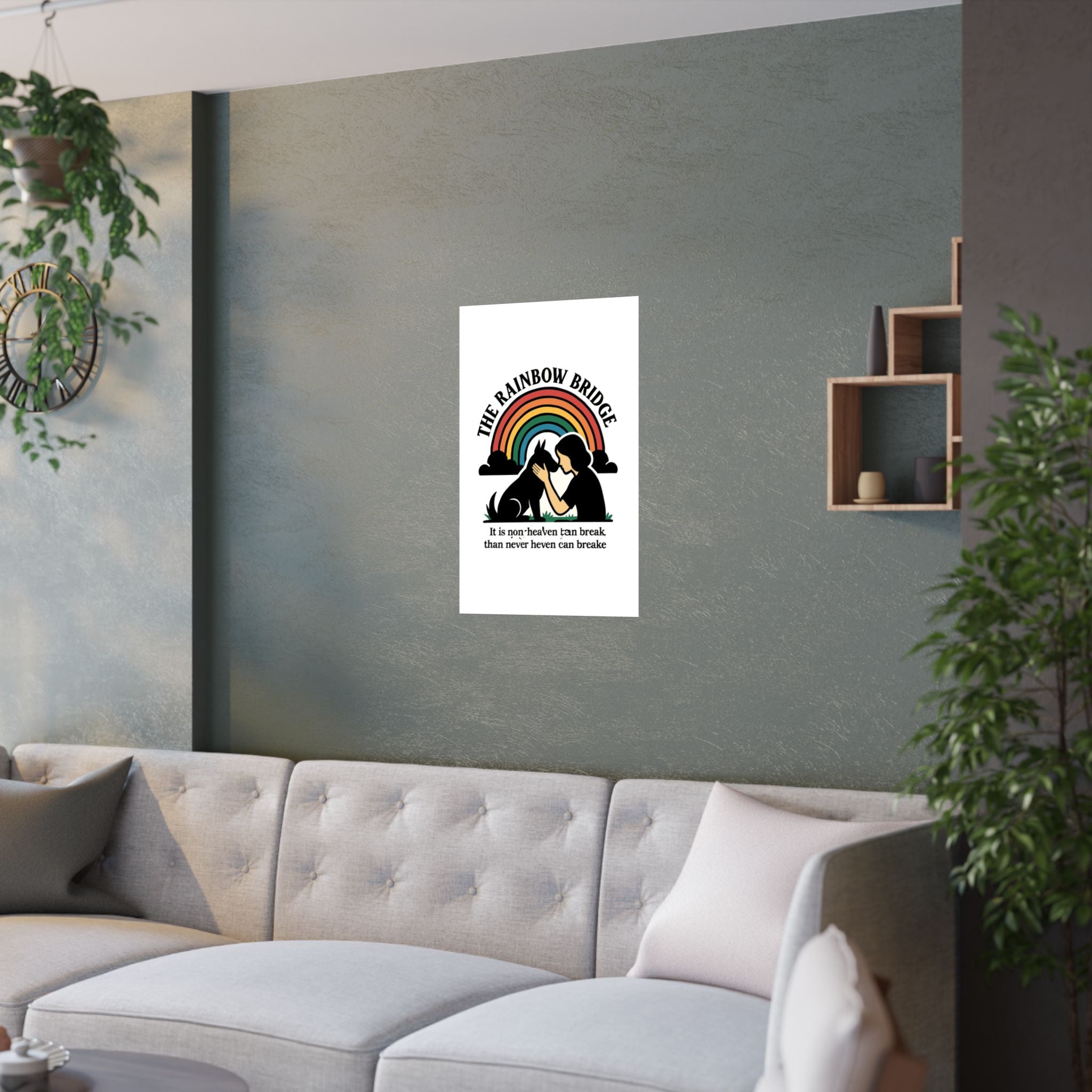 Rainbow Bridge Pet Memorial Print, Pet Loss Sympathy Gift, Dog Cat Memorial Wall Art, Pet Remembrance Poem, Grieving Pet Owner Gift