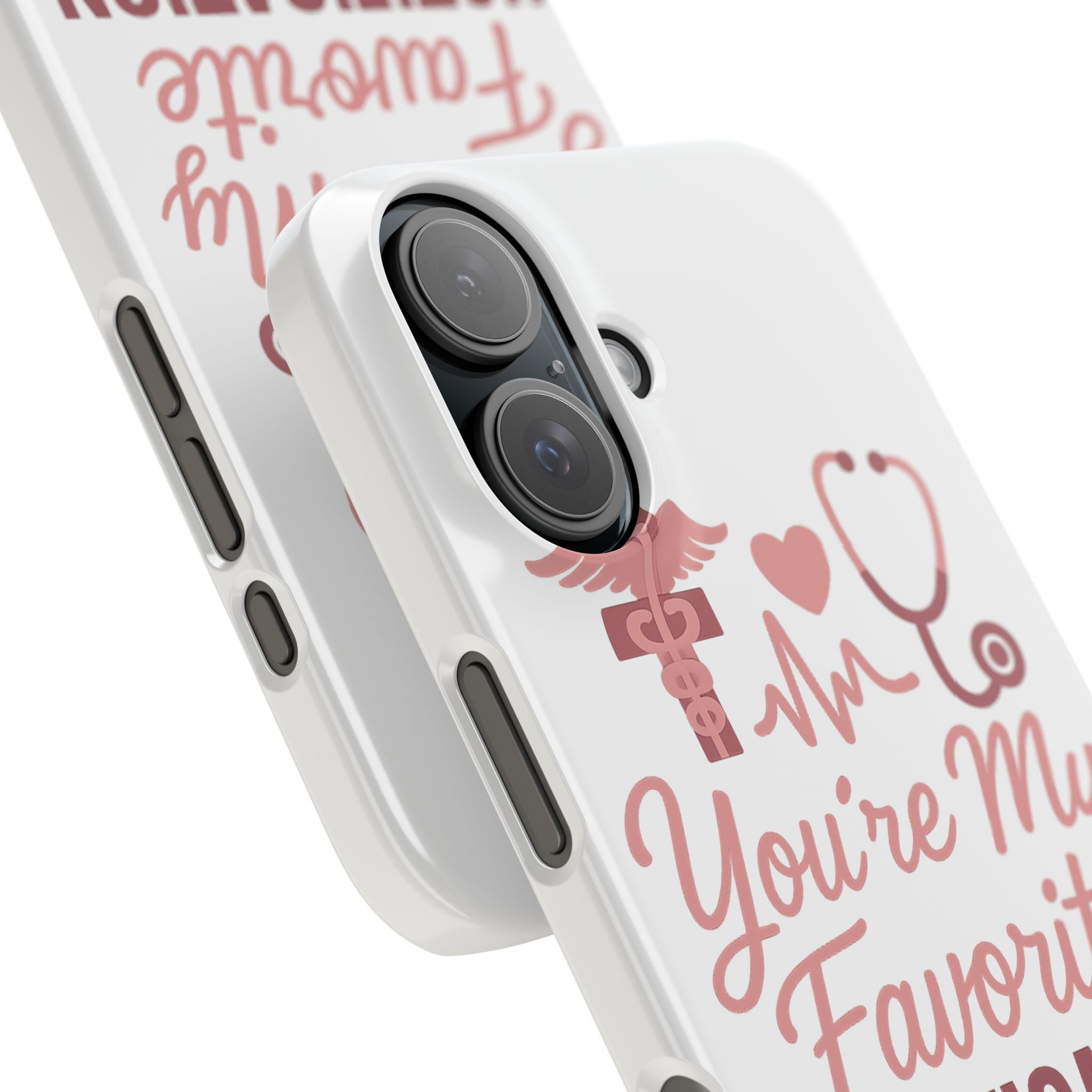 You're My Favorite Notification Phone Case Medical Nurse Doctor Gift Heartbeat Stethoscope Cute Romantic Healthcare Worker Pink