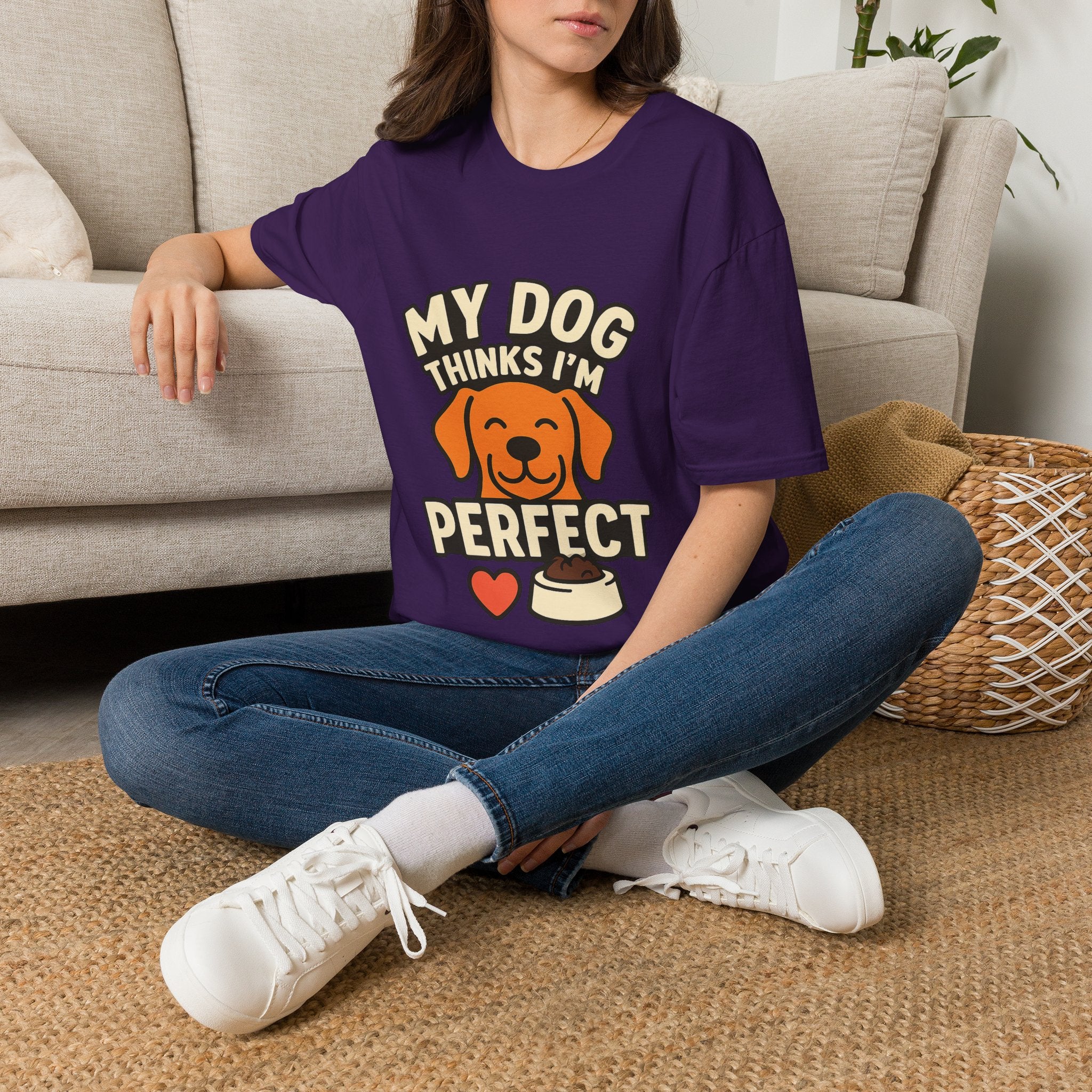 My Dog Thinks I'm Perfect Shirt, Funny Dog Mom Shirt, Dog Lover Gift, Pet Owner Tshirt, Dog Dad Gift, Animal Lover Tee