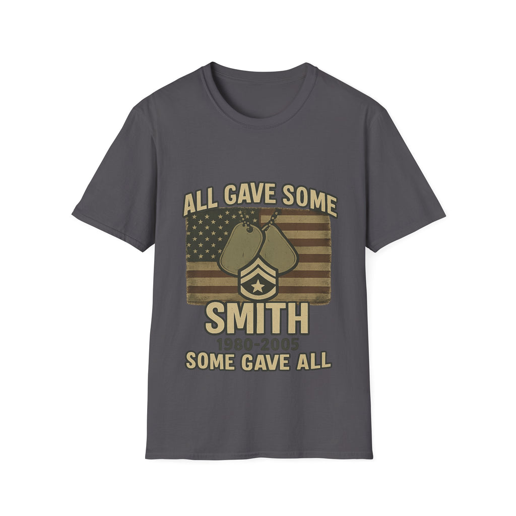 Custom Veteran Shirt | All Gave Some Some Gave All | Personalized Veterans Day Gift | Military Family Pride Tshirt with Name & Dates