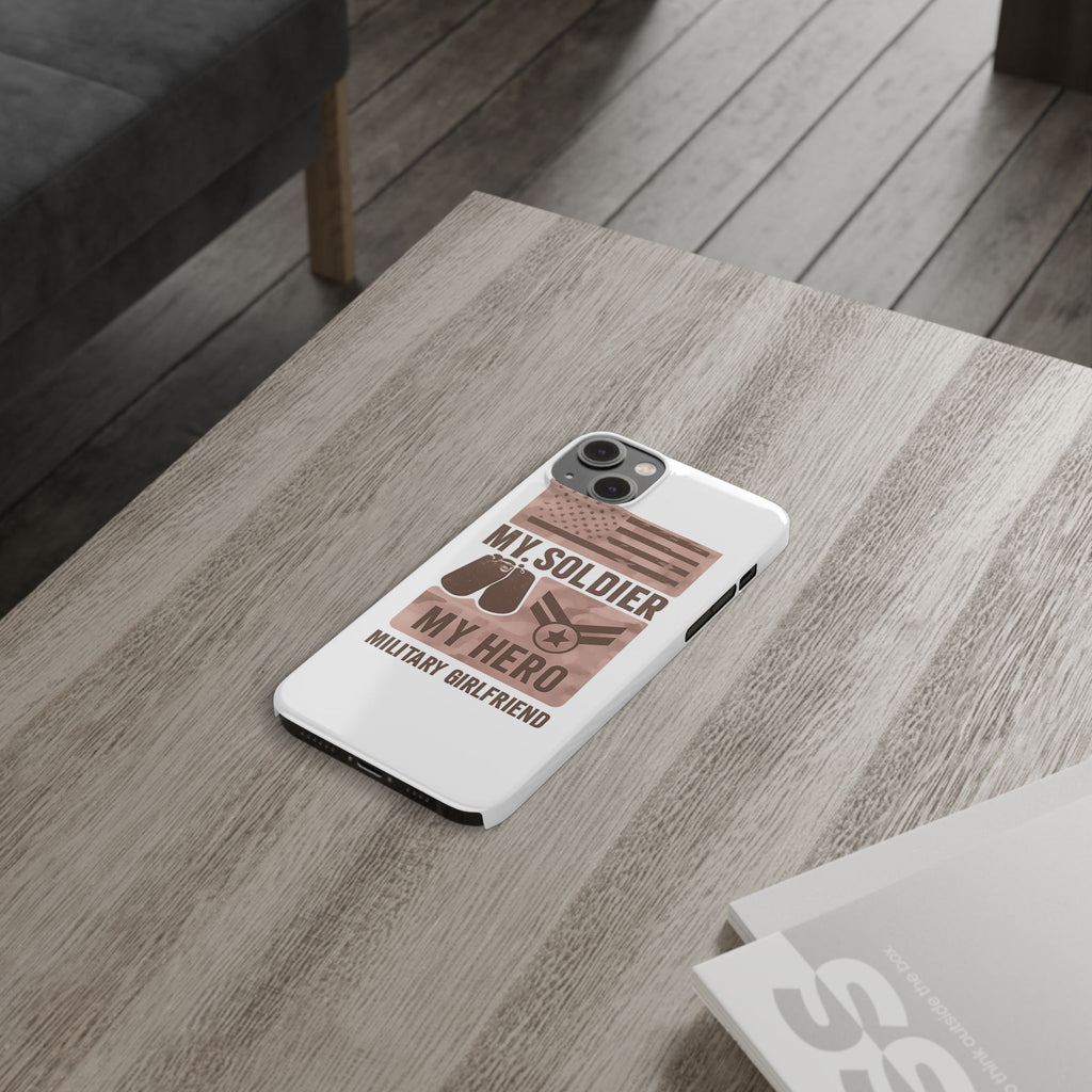 Military Girlfriend Phone Case Rose Gold Camouflage My Soldier My Hero Gift for Army Navy Air Force Girlfriend