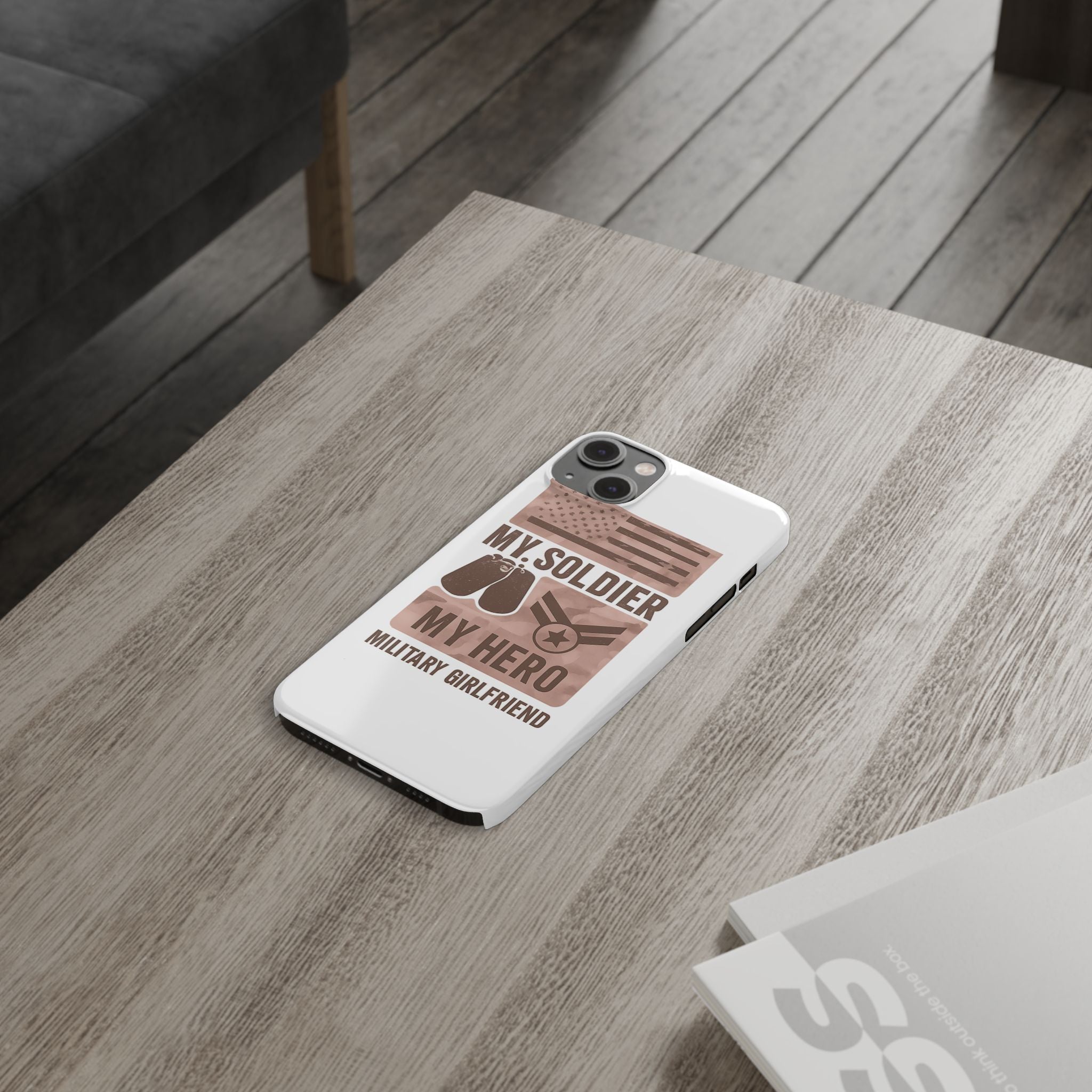 Military Girlfriend Phone Case Rose Gold Camouflage My Soldier My Hero Gift for Army Navy Air Force Girlfriend