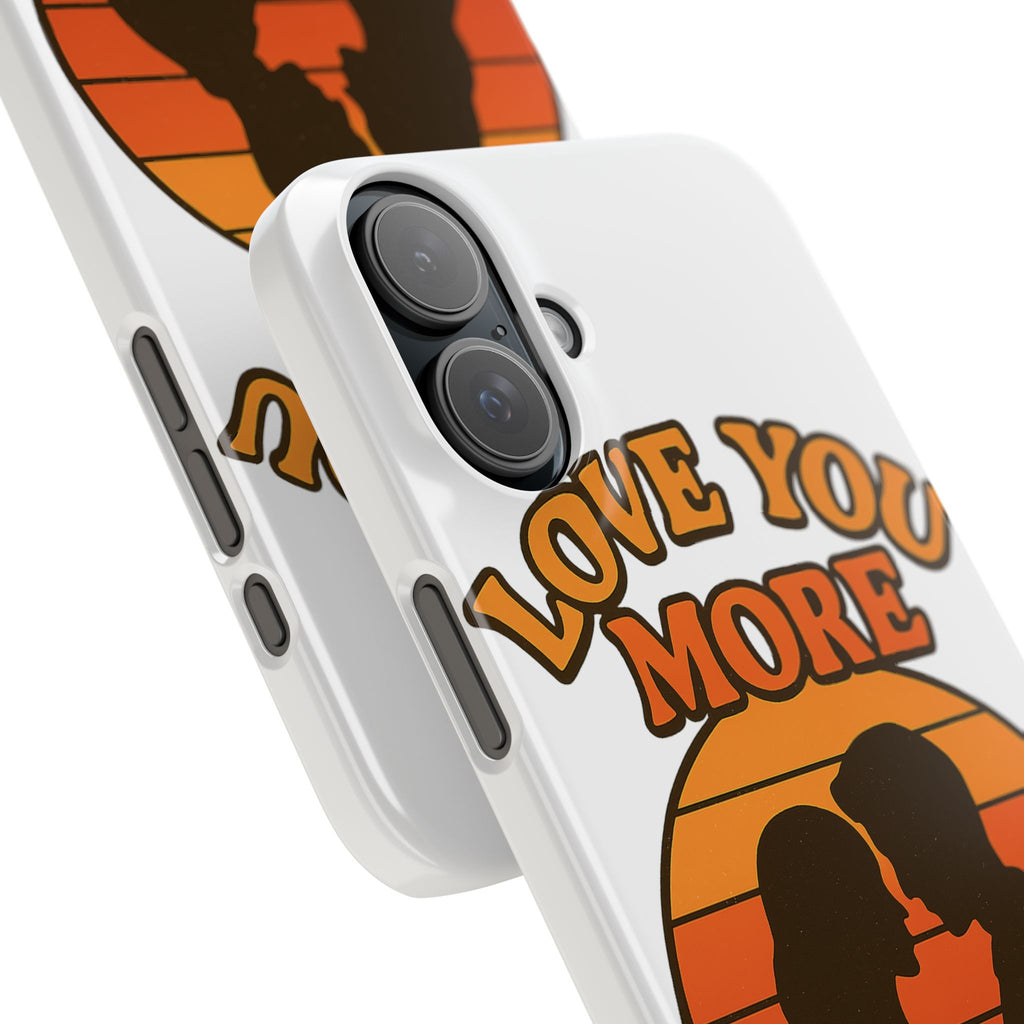 Love You More Phone Case Retro Sunset 70s Vintage Romantic Groovy Aesthetic Cute Couple Gift for Girlfriend Wife Anniversary