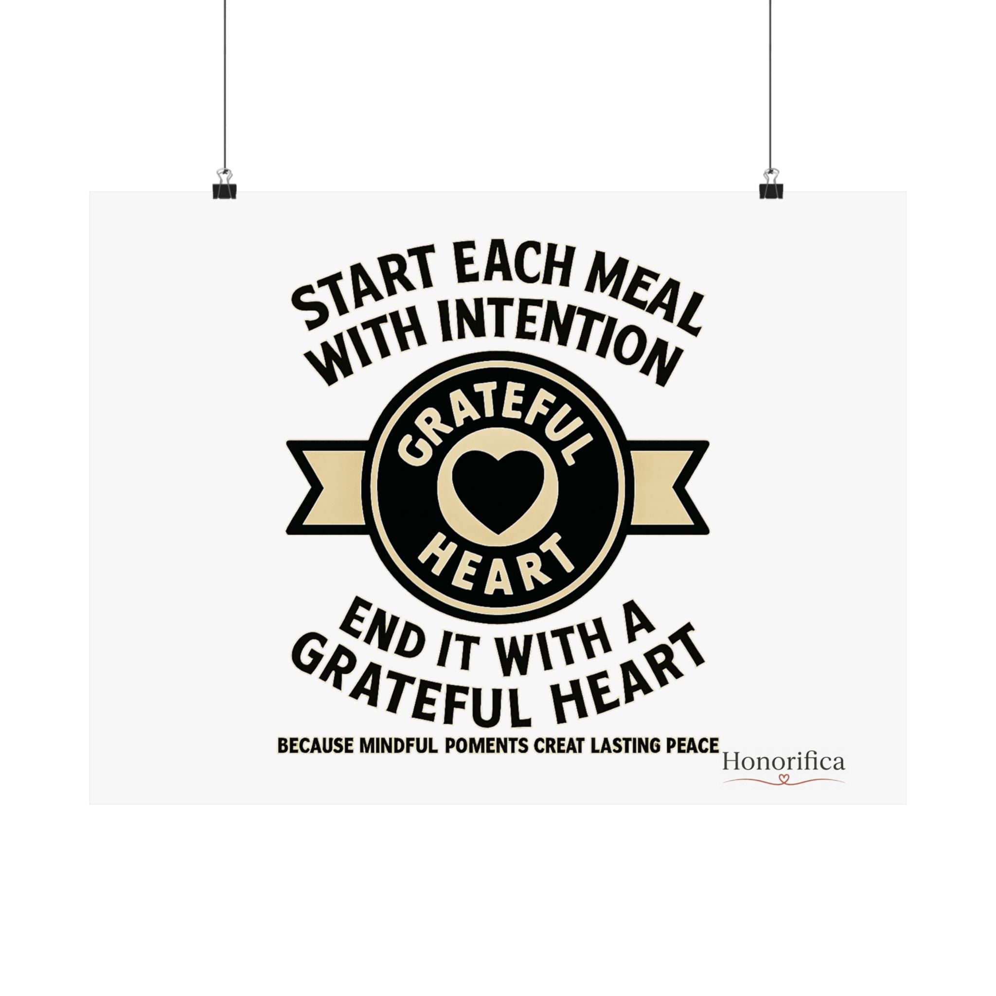 Grateful Heart Daily Affirmations Placemat Poster, Gratitude Prompts Mindful Eating, Thanksgiving Table Decor, Wellness Gift