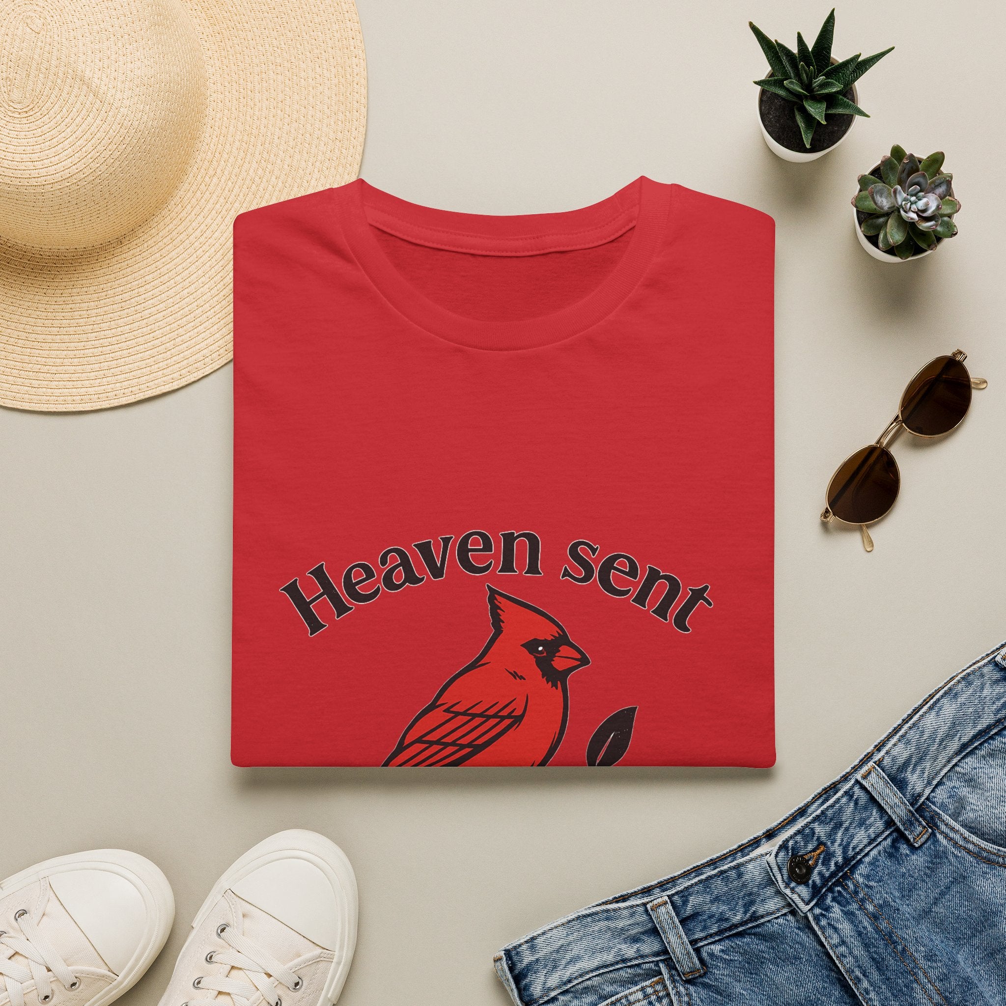 Cardinal Memorial Shirt Heaven Sent Grief Gift Loss of Loved One Remembrance Tee Sympathy Gift Bereavement Comfort Shirt