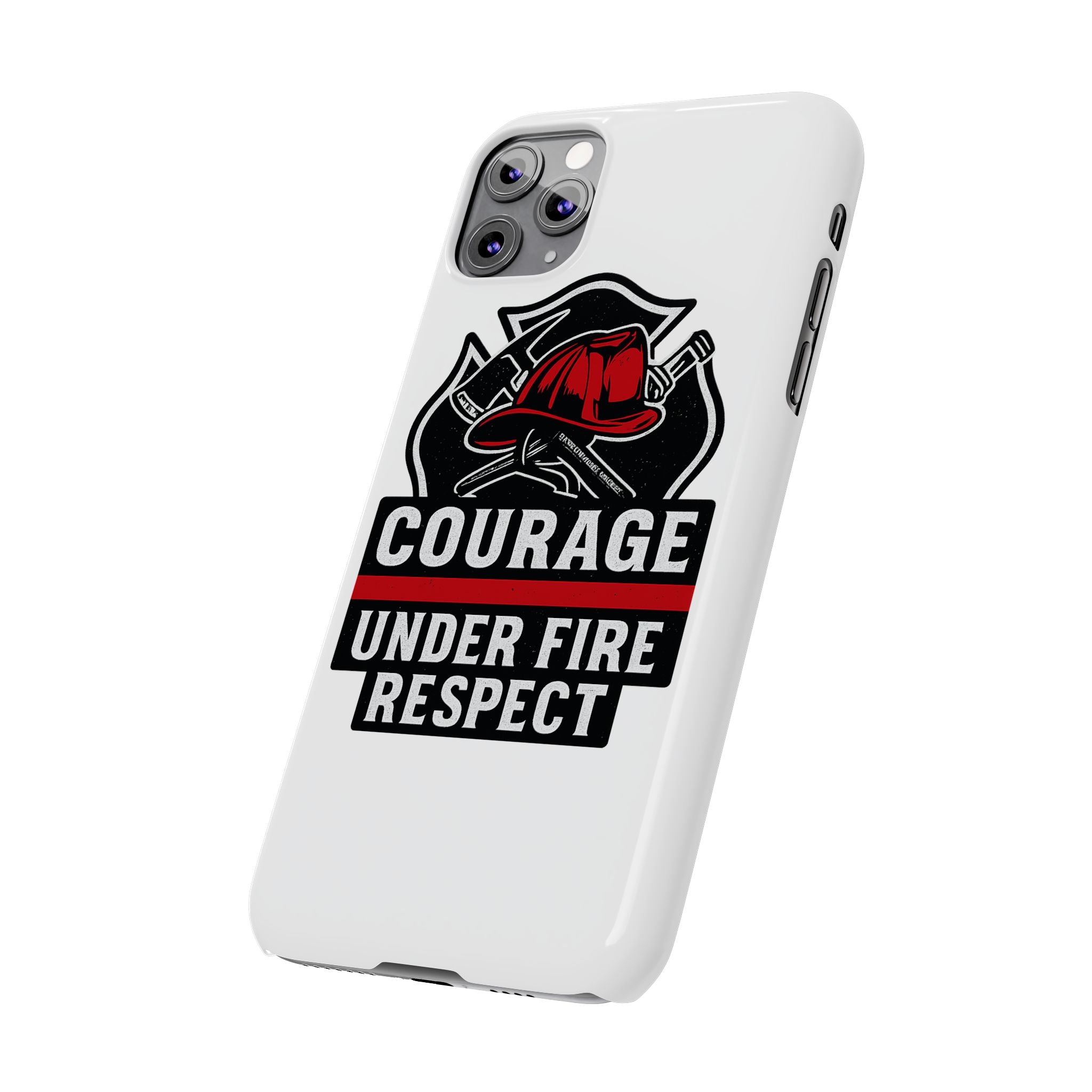 Firefighter Phone Case Courage Under Fire Respect First Responder Gift Thin Red Line Maltese Cross Fire Helmet Hero Support
