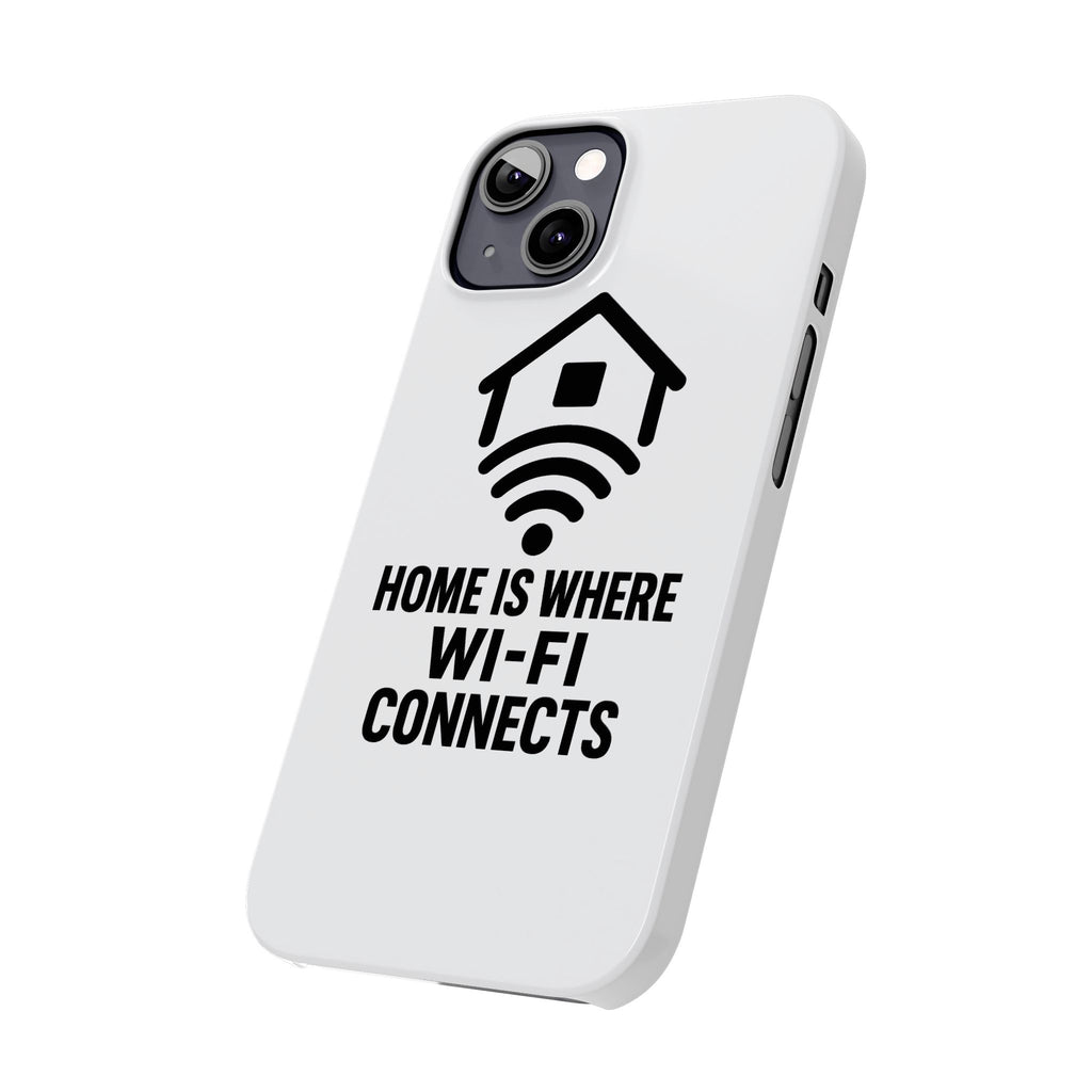 Home Is Where WiFi Connects Phone Case Funny Millennial Gift Tech Lover Housewarming Present Modern Minimalist Humor Gift