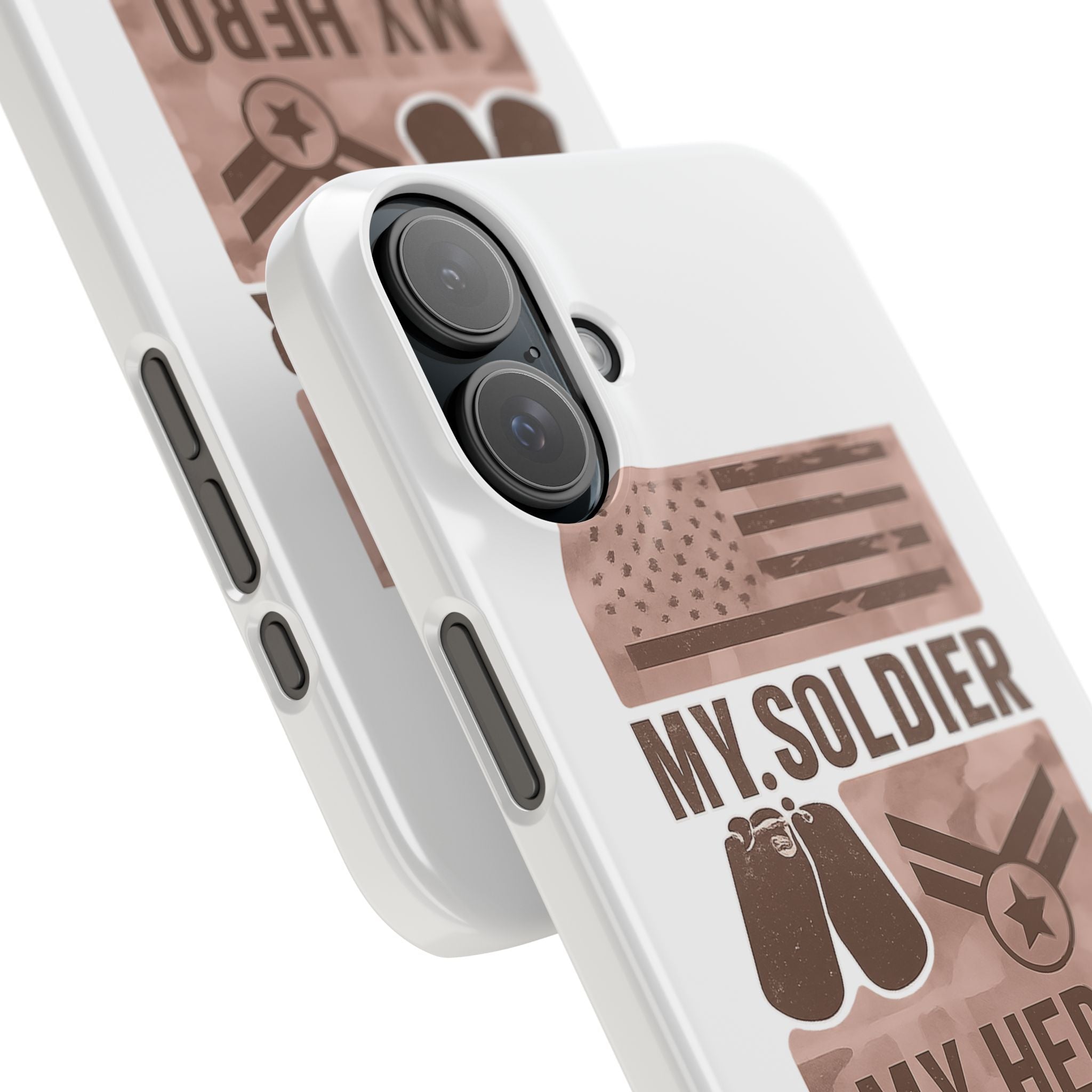 Military Girlfriend Phone Case Rose Gold Camouflage My Soldier My Hero Gift for Army Navy Air Force Girlfriend