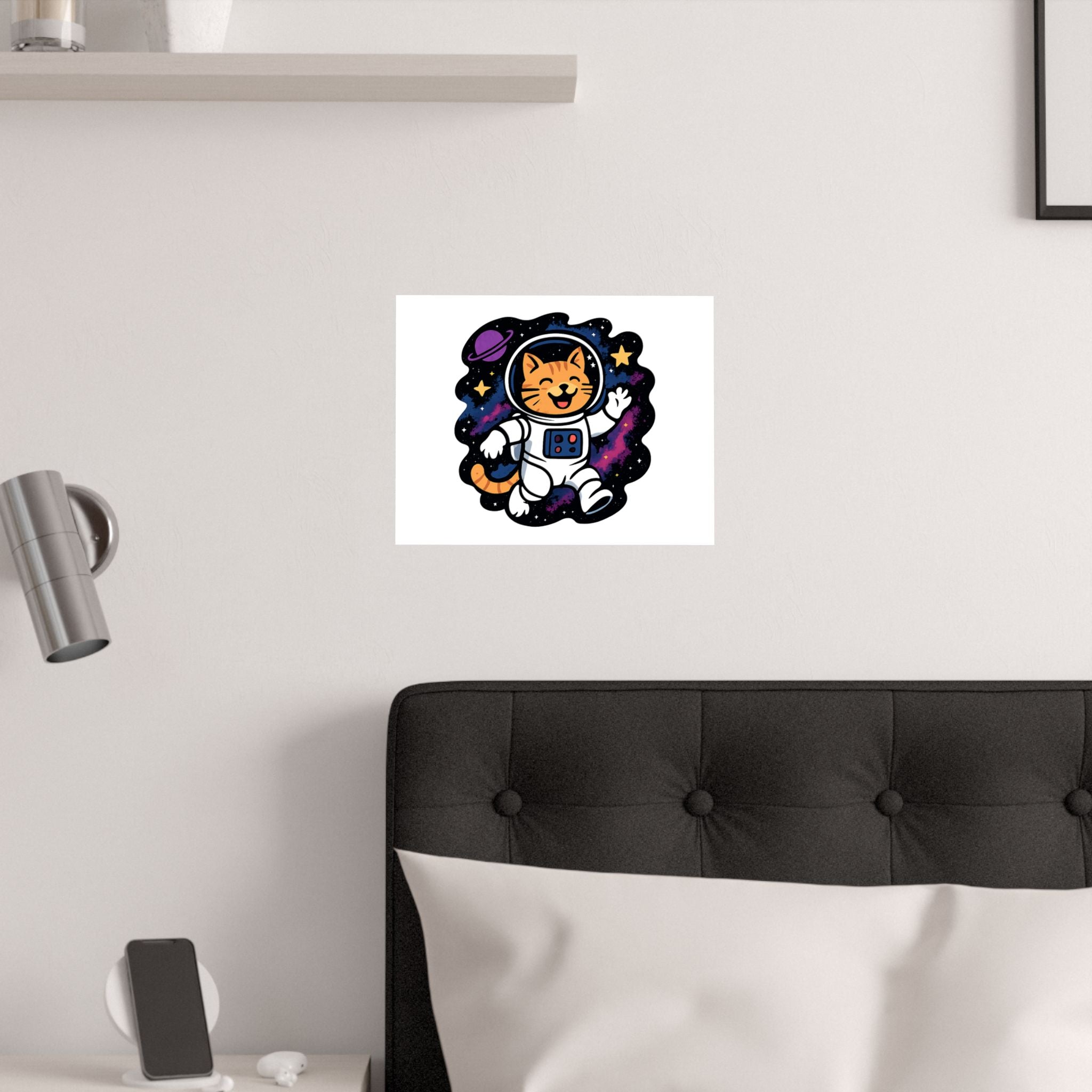 Cat Astronaut Galaxy Poster, Space Cat Wall Art, Funny Cat Lover Gift, Nebula Cat Print, Whimsical Space Room Decor, Quirky Wall Art
