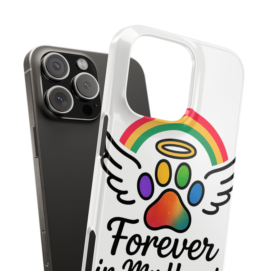 Rainbow Bridge Pet Memorial Phone Case Forever in My Heart Dog Cat Loss Sympathy Gift Remembrance Watercolor Paw Print Angel Pet