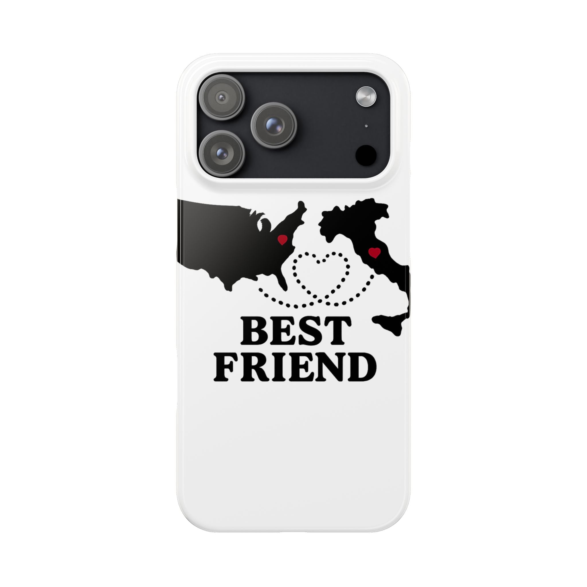 Long Distance Friendship Phone Case Personalized Coordinates Gift Best Friend Custom Location Map Heart Connection BFF