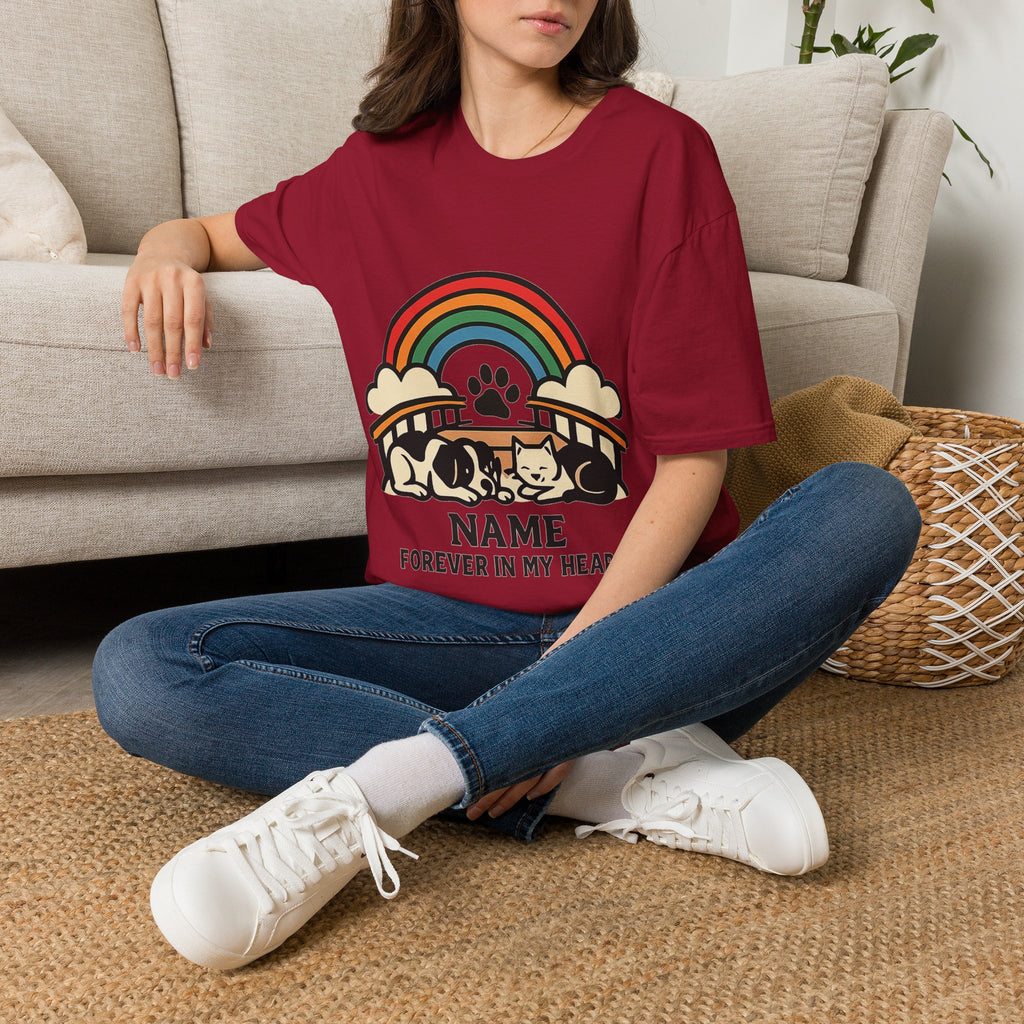 Rainbow Bridge Pet Memorial Shirt, Personalized Dog Cat Loss Gift, Custom Pet Remembrance Tee, Pet Memorial Sympathy Gift